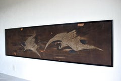Quadro di gru giapponese antico / Cornice / 1900-1930 / Quadro di due gru