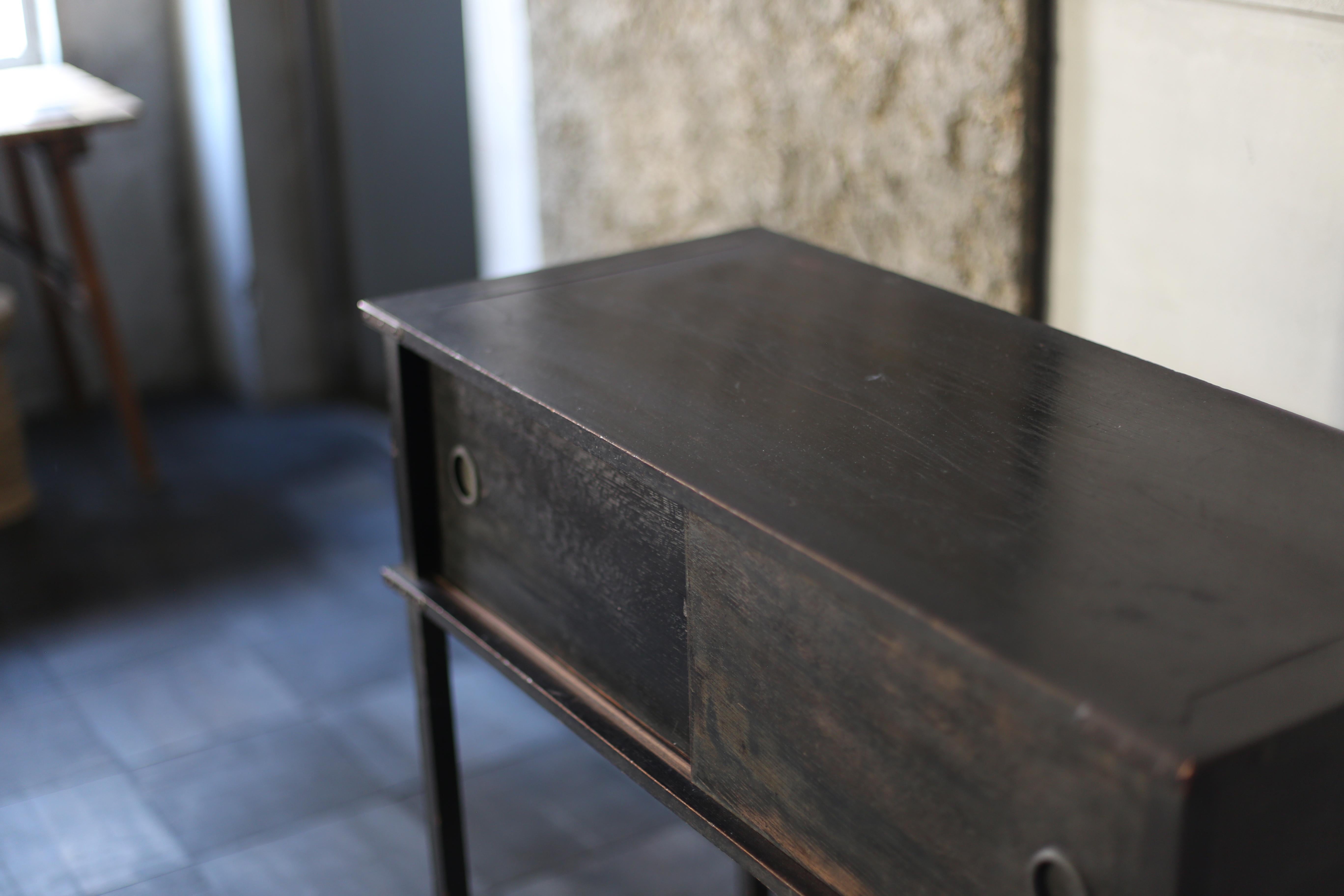Japanese Old Display Stand with BK color / Japanese Old Wooden Shelves For Sale 3