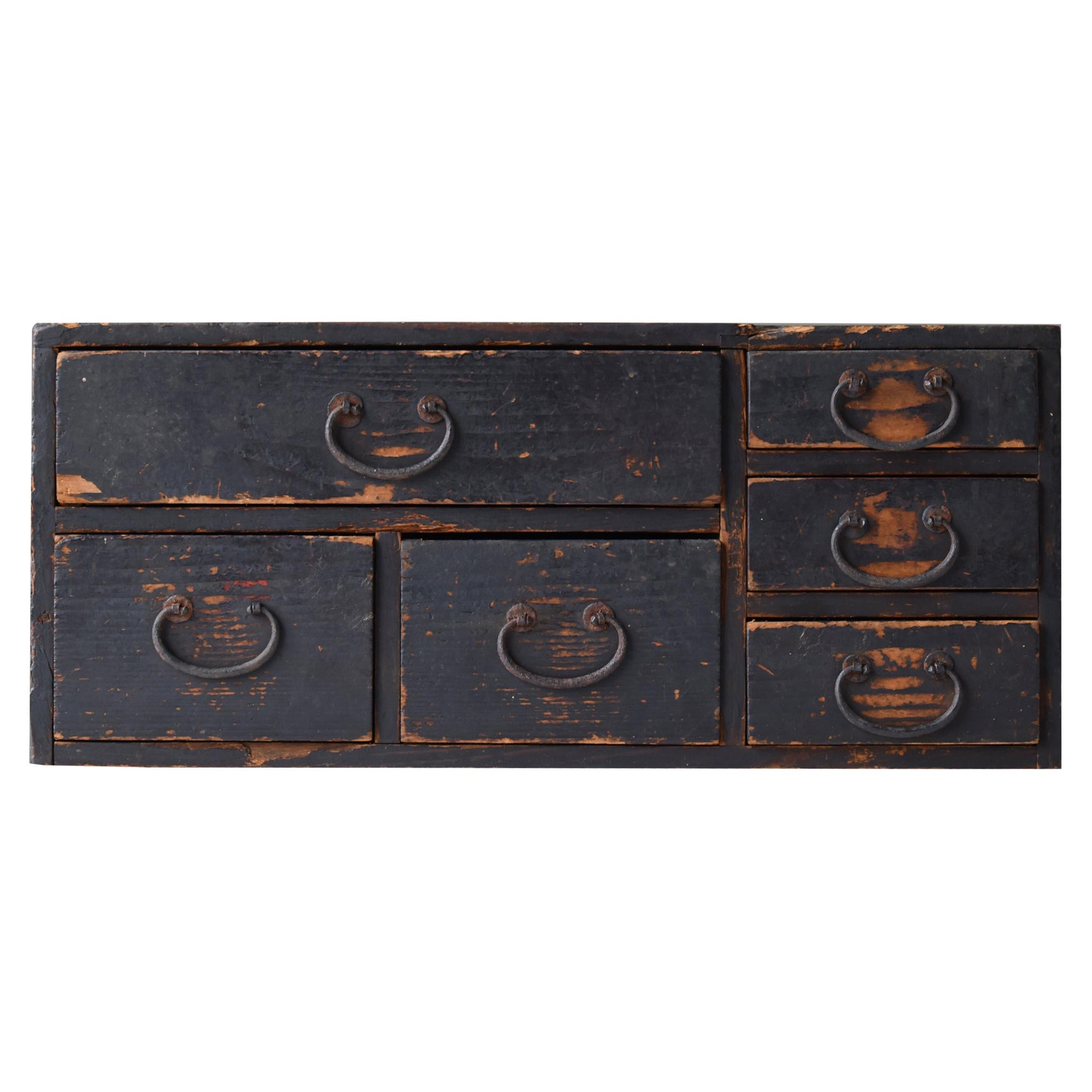 Japanese Old Drawer 1860s-1920s/Antique Chest Cabinet Shelf Storage Wabisabi