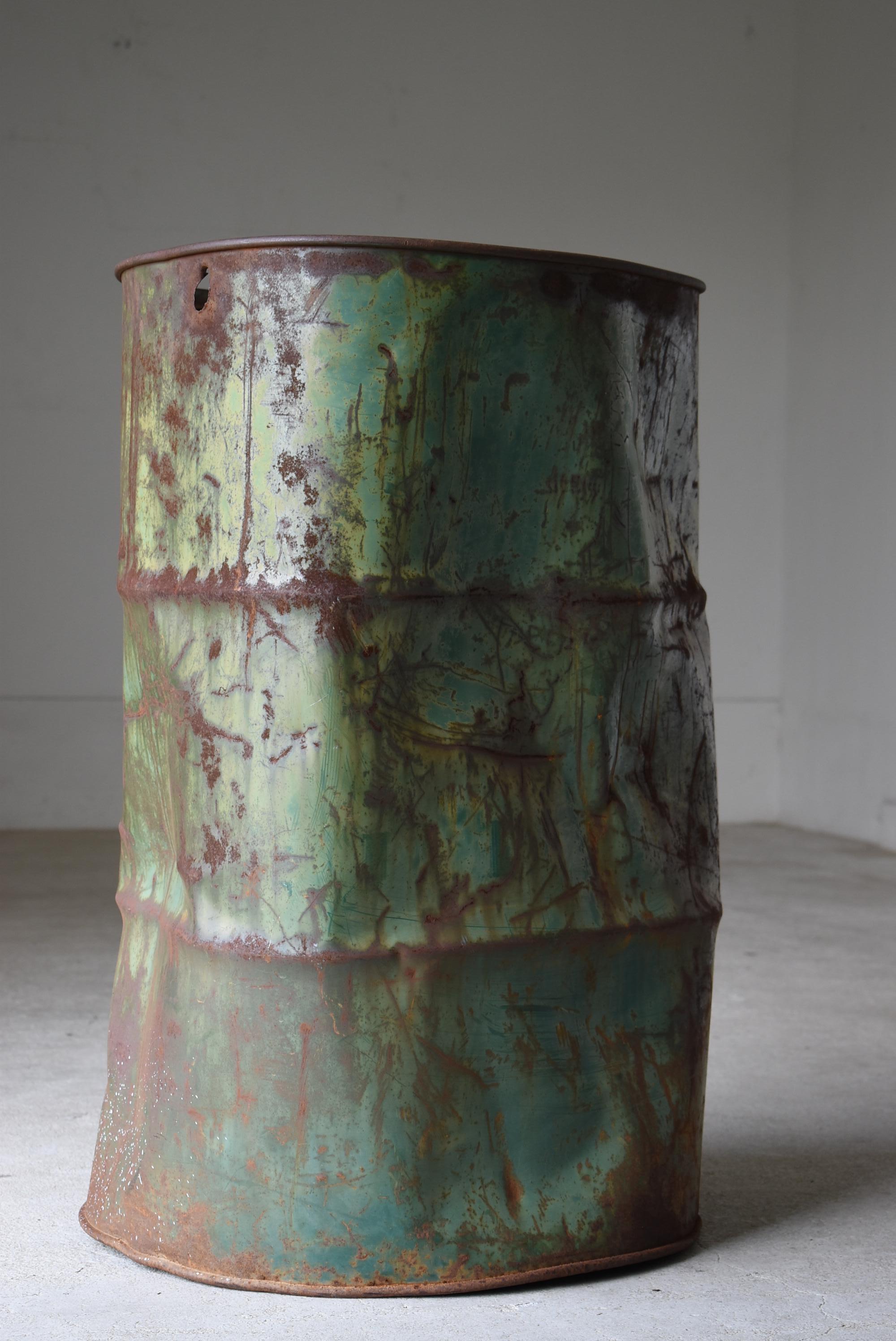Japanese Old Drum Can 1960s-1980s / Contemporary Art Wabisabi For Sale 6