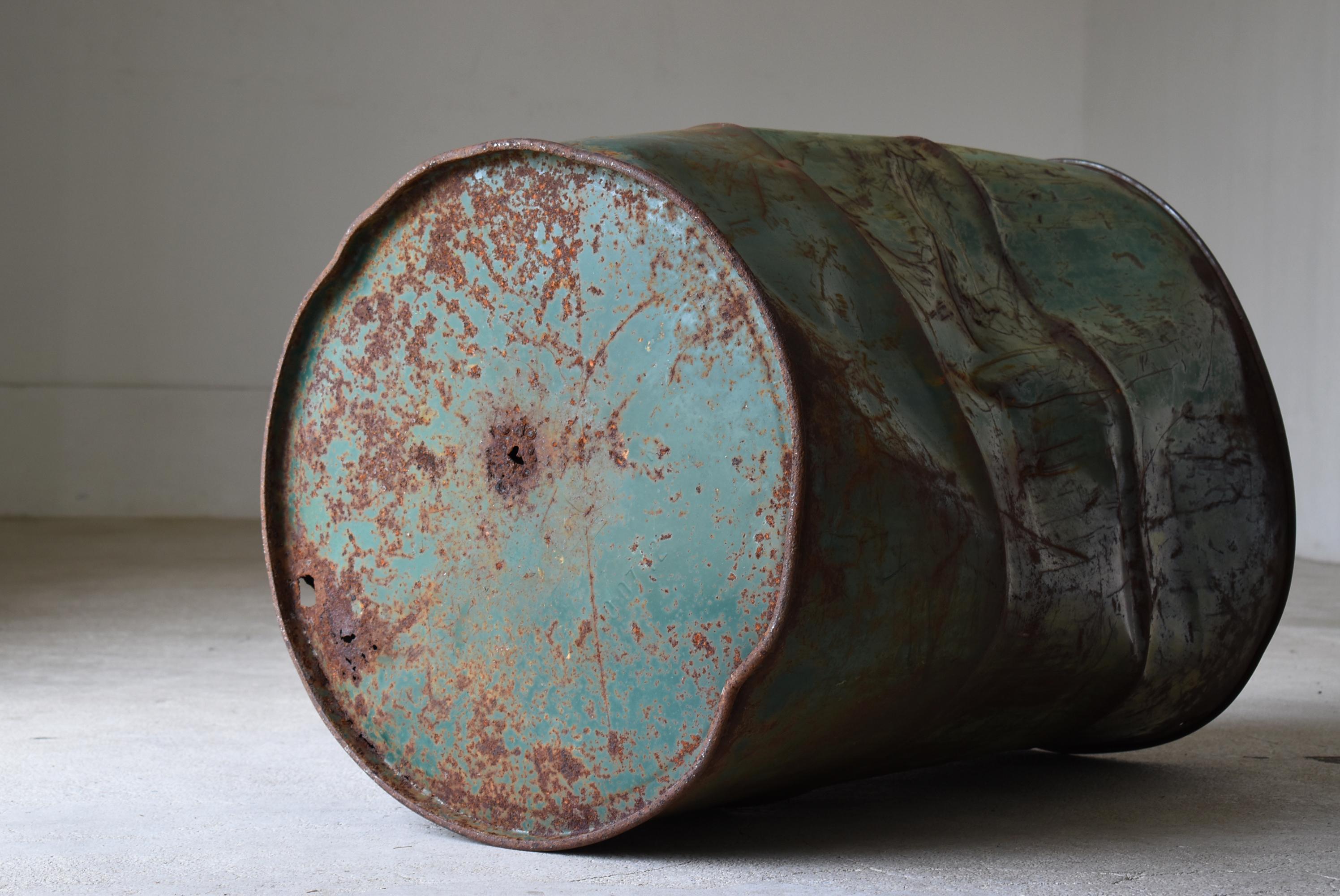 Japanese Old Drum Can 1960s-1980s / Contemporary Art Wabisabi For Sale 10