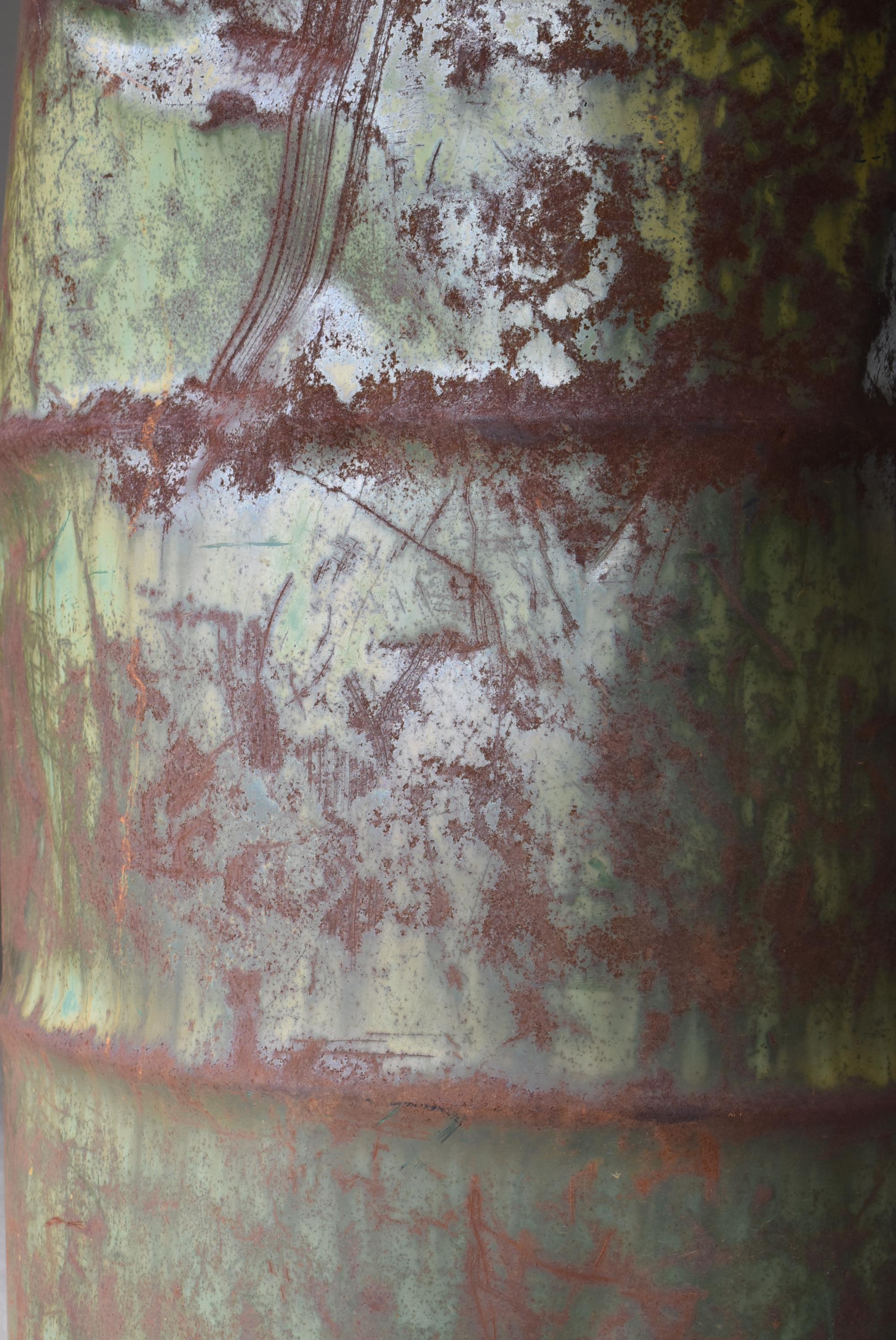 Japanese Old Drum Can 1960s-1980s / Contemporary Art Wabisabi For Sale 1
