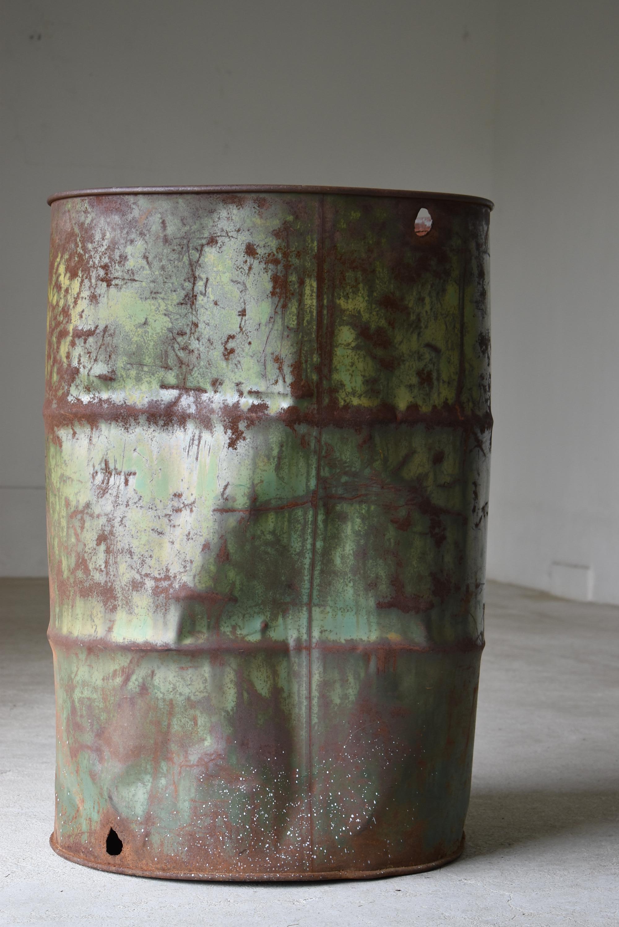Japanese Old Drum Can 1960s-1980s / Contemporary Art Wabisabi For Sale 4