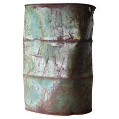 Used Japanese Old Drum Can 1960s-1980s / Contemporary Art Wabisabi