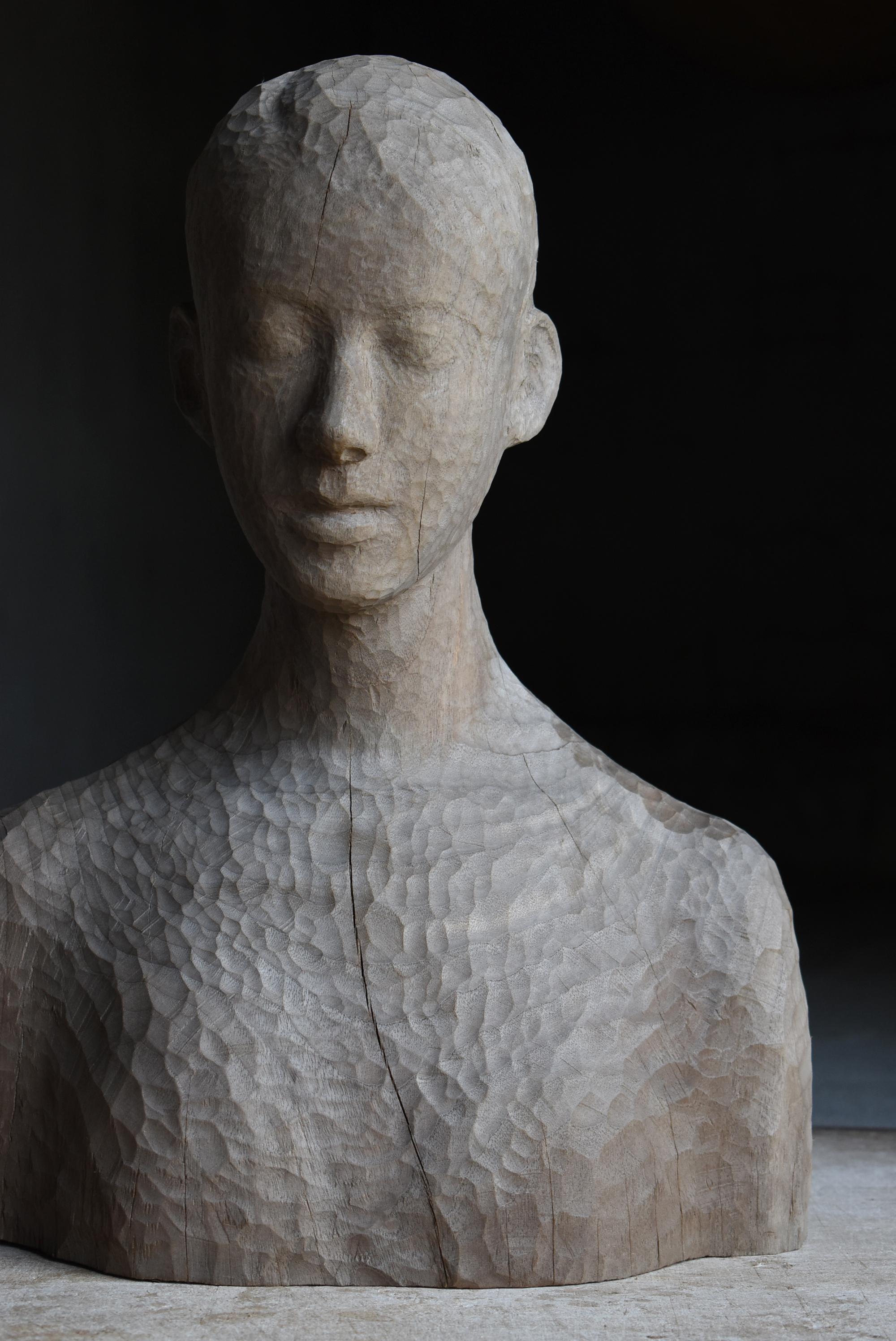 20th Century Japanese Old Female Figure Sculpture 1960s-1980s / Figurine Human Statue For Sale
