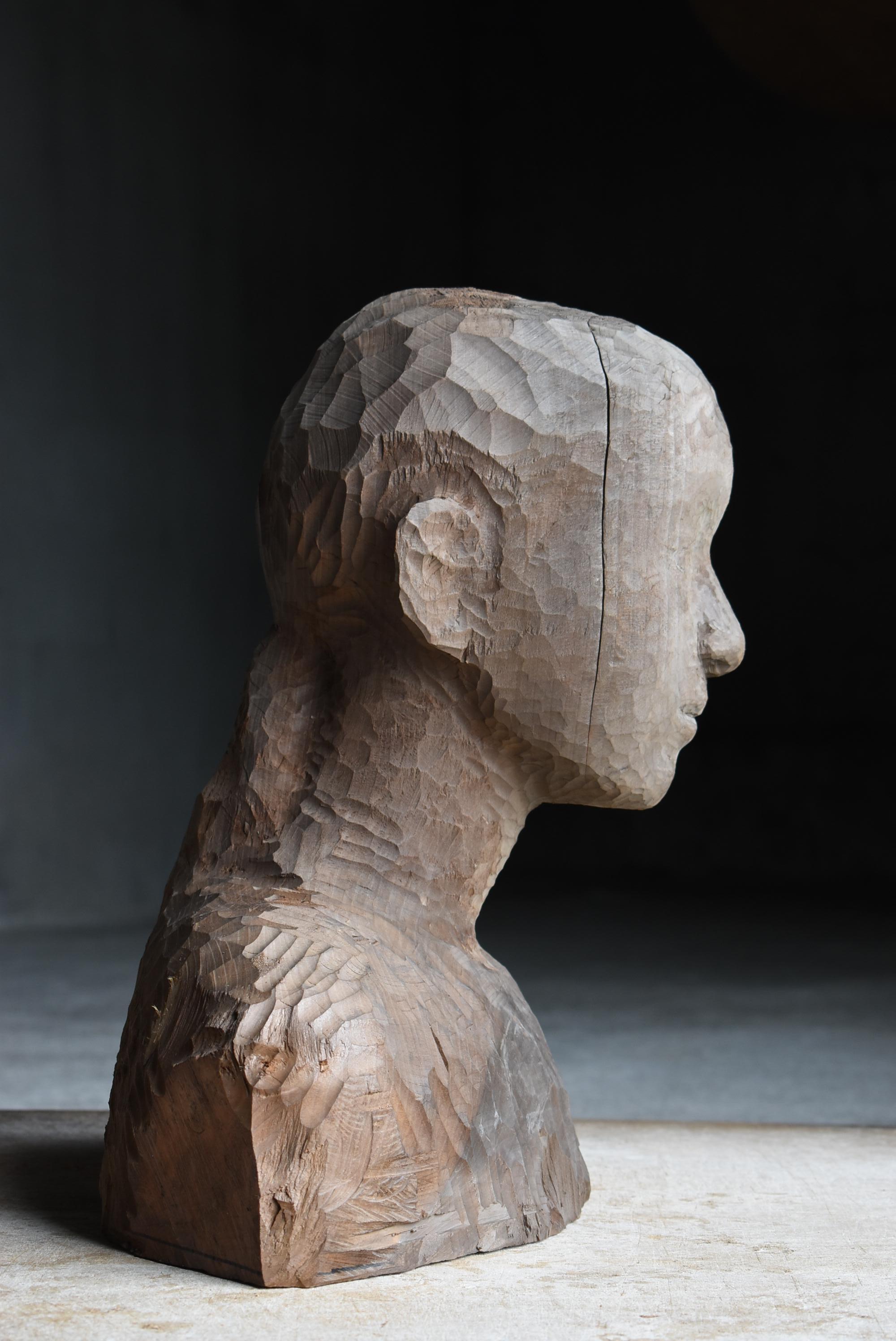 Japanische alte weibliche Figur Skulptur 1960er-1980er Jahre / Menschliche Statue Wabisabi im Angebot 6