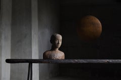 Japanese Old Female Figure Sculpture 1960s-1980s / Human Statue Wabisabi