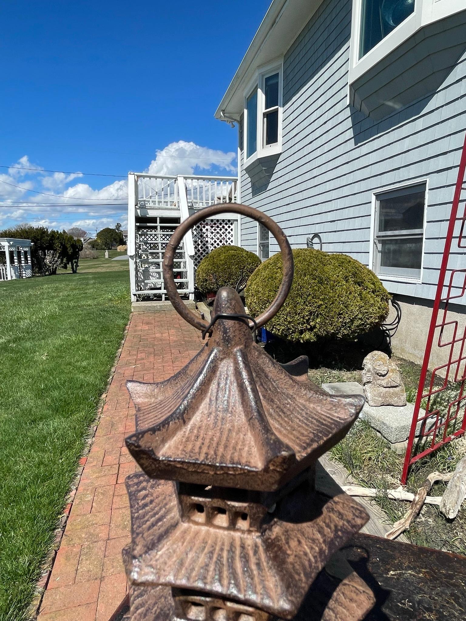 Japanese Old Five Roofed Pagoda Lighting Lantern In Good Condition For Sale In South Burlington, VT