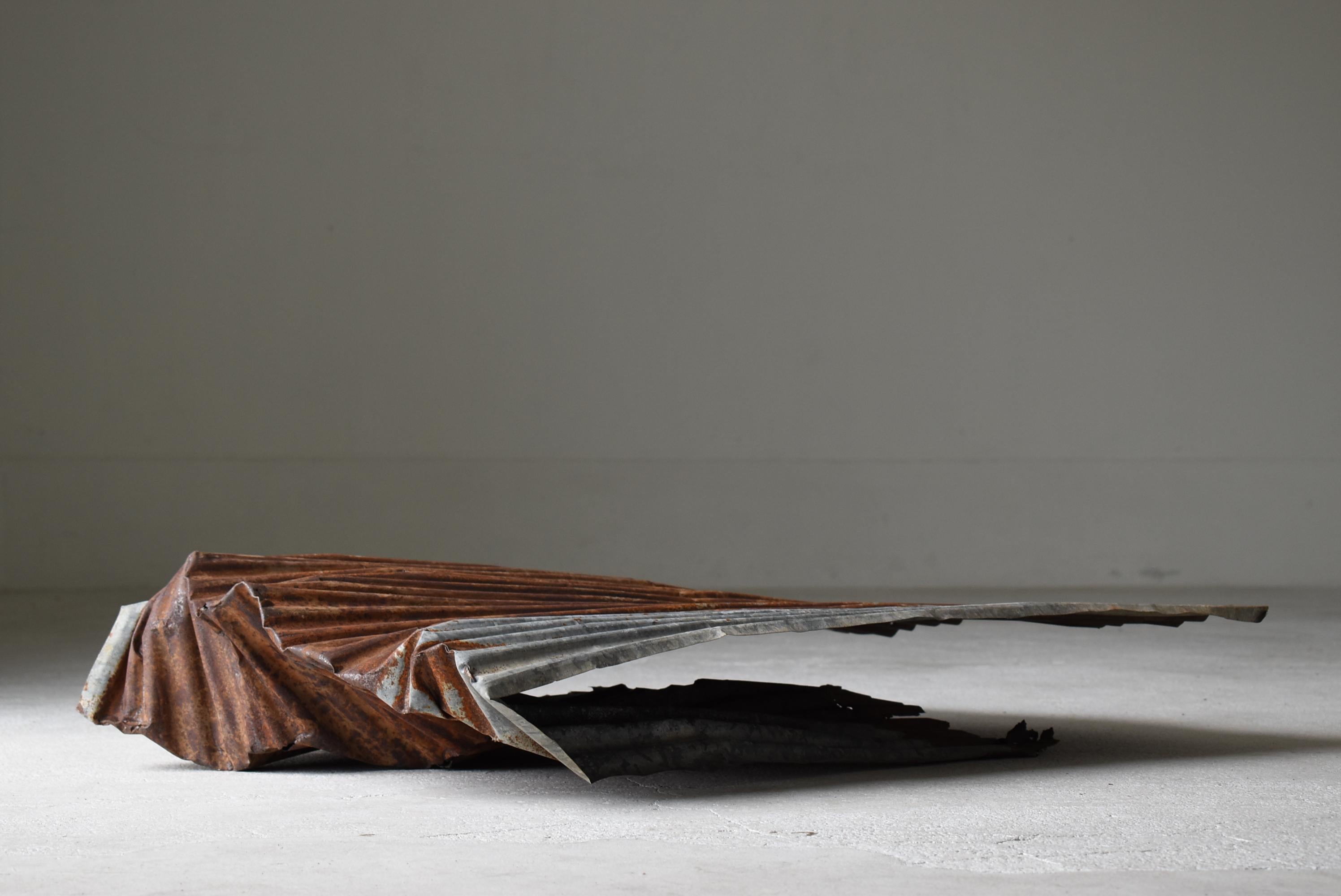 Giapponese Japanese Old Galvanized Iron 1920s-1940s / Abstract Art Object Wabisabi in vendita