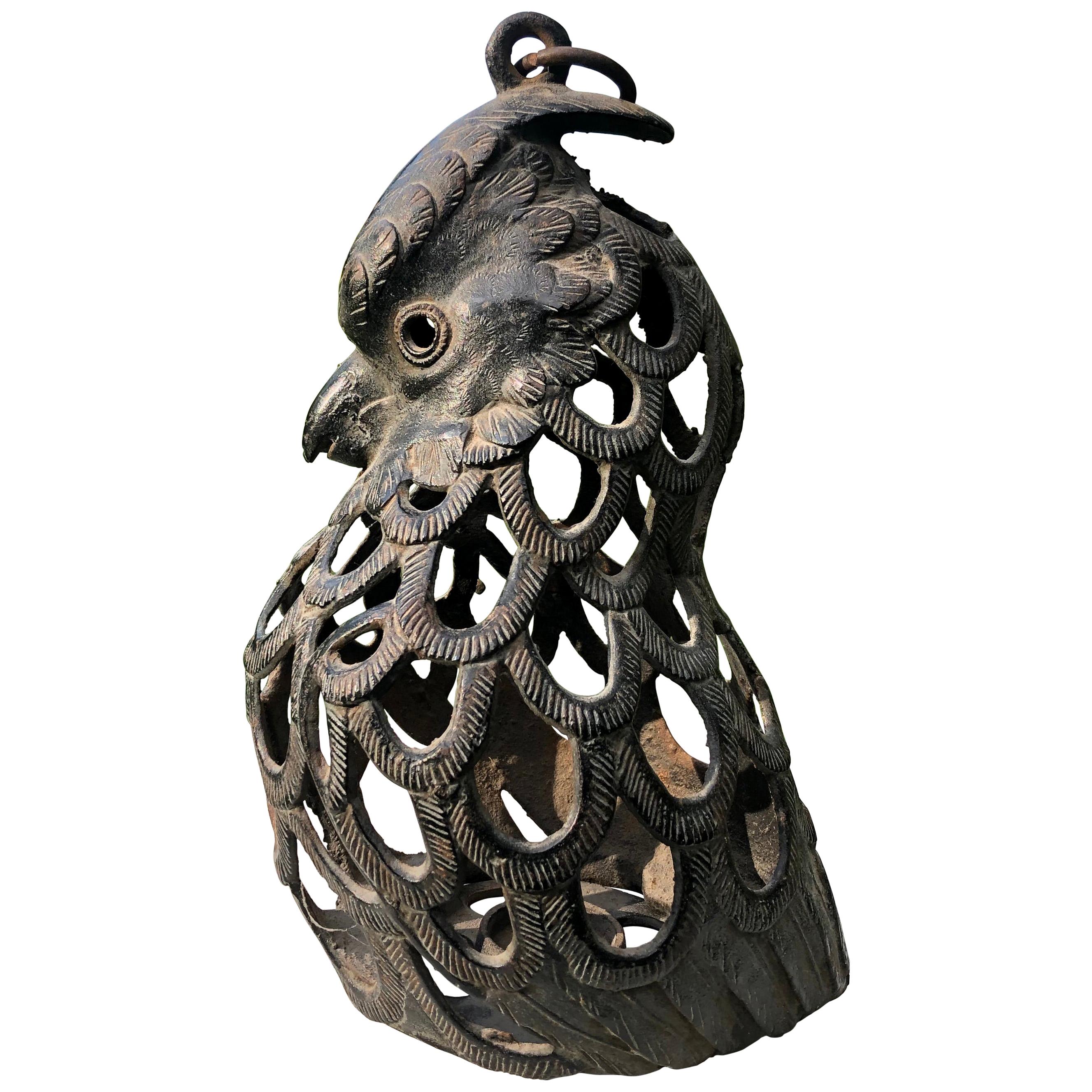 Japanese Old Hand Cast Bird Lantern