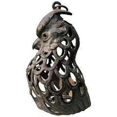 Vintage Japanese Old Hand Cast Bird Lantern