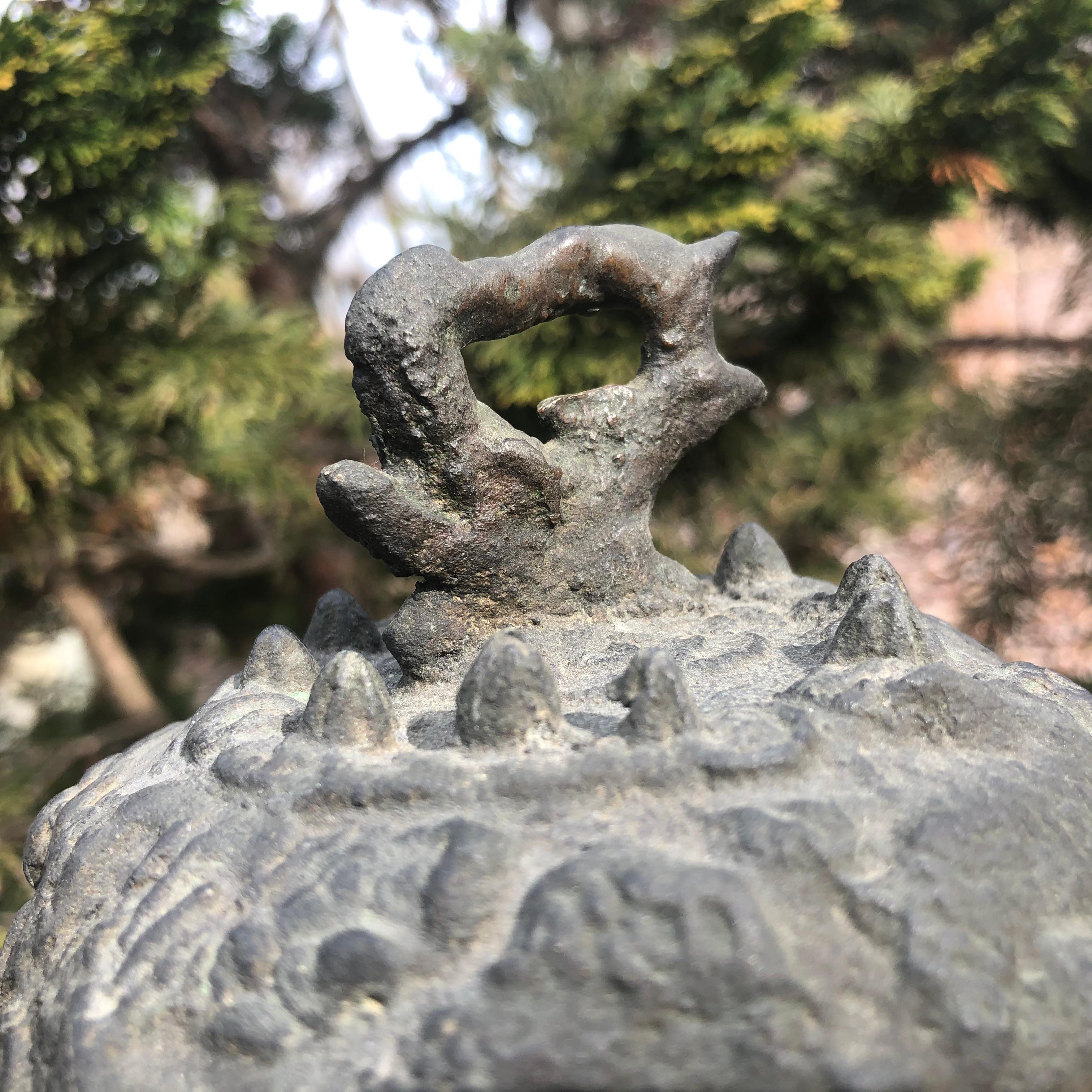 Japanese Old Hand Cast Bronze Temple Bell 