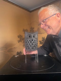 Japanese  Old Hand Cast Owl Wall Sconce Lantern