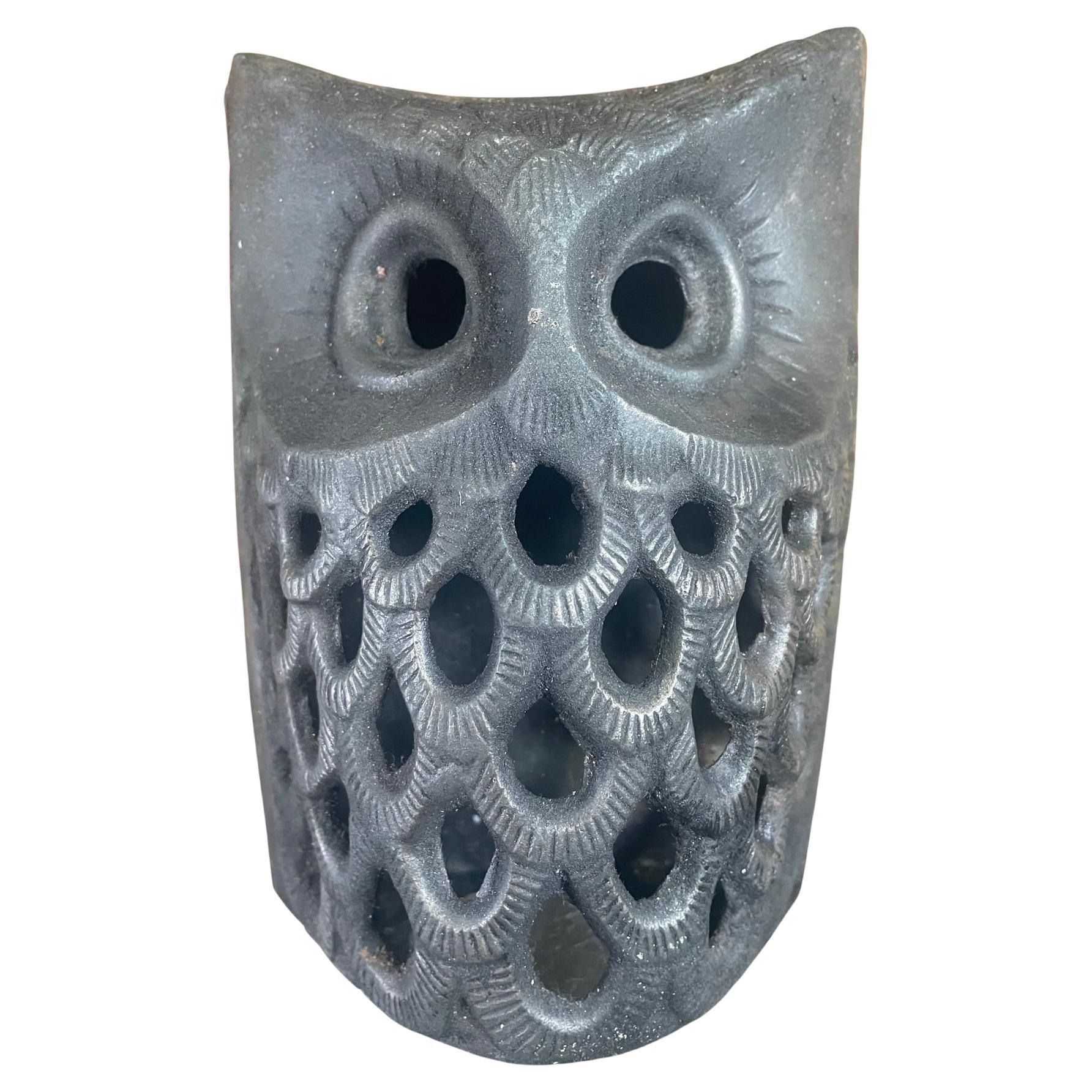 Japanese  Old Hand Cast Owl Wall Sconce Lantern