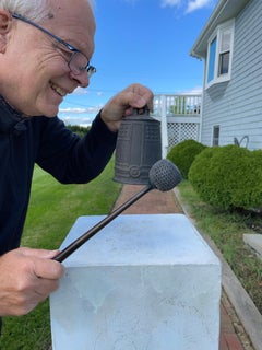 Japanese Old Heavy Hand Cast Temple Bell Resonates Serene Sound
