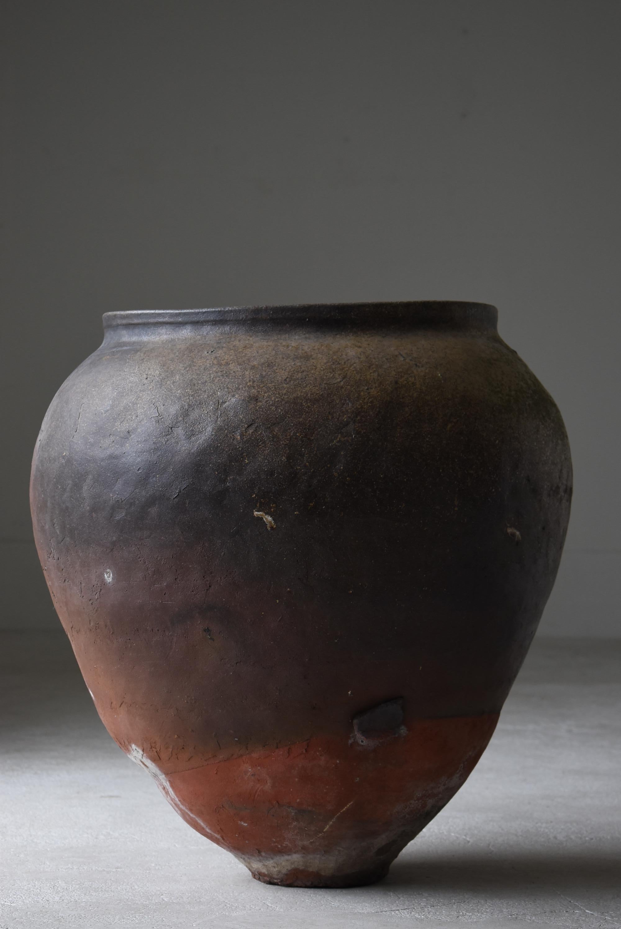 Japanese Old Huge Pottery 1700s-1800s/Antique Flower Vase Vessel Jar Tsubo Edo 9