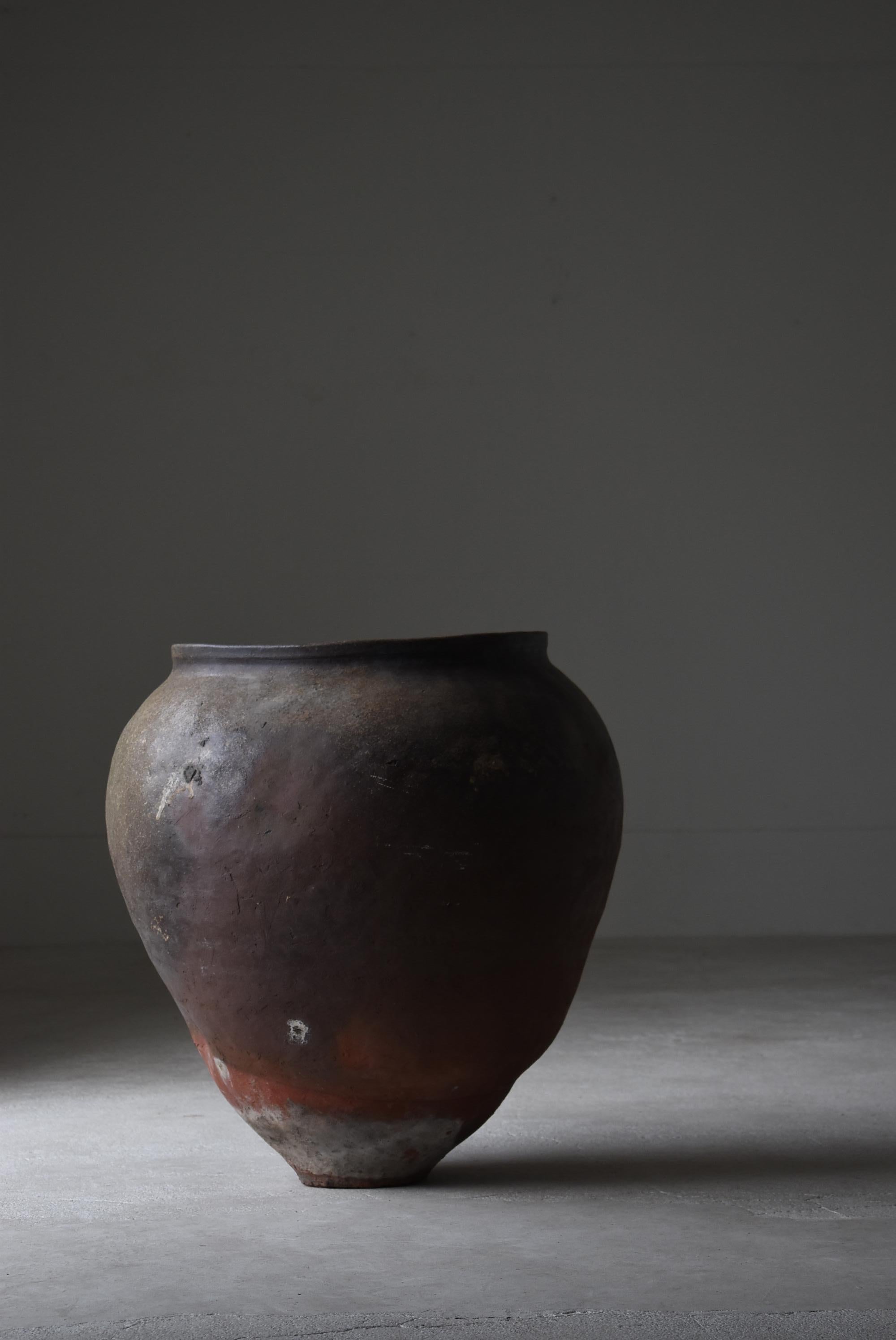 Japanese Old Huge Pottery 1700s-1800s/Antique Flower Vase Vessel Jar Tsubo Edo 14