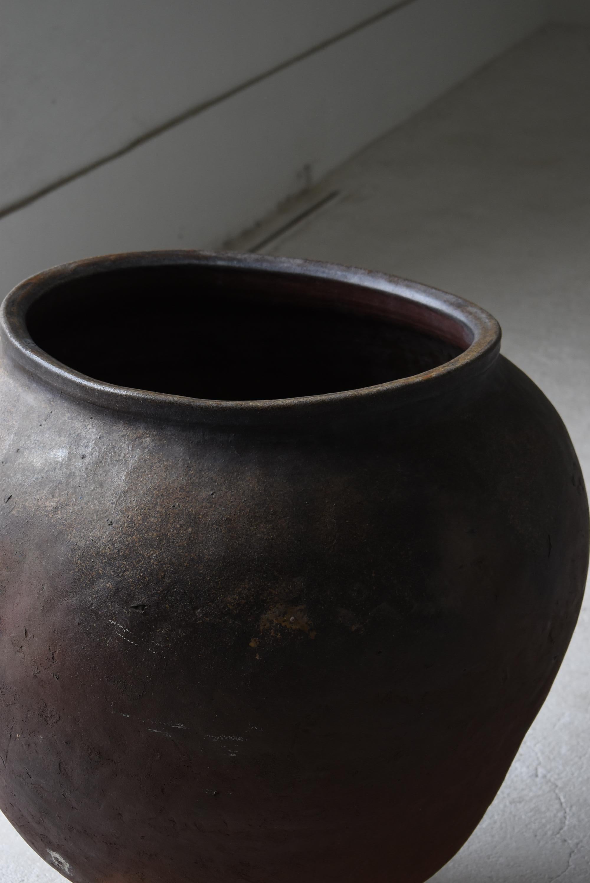 Japanese Old Huge Pottery 1700s-1800s/Antique Flower Vase Vessel Jar Tsubo Edo 3