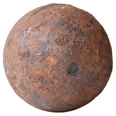 Japanese Old Iron Ball 1940s-1970s/Figurine Steel Object Wabi-Sabi Art