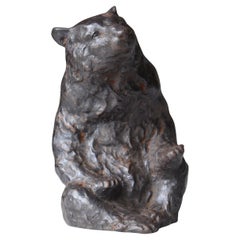 Japanese Old Iron Bear 1960s-1980s / Object Wabi Sabi Mingei