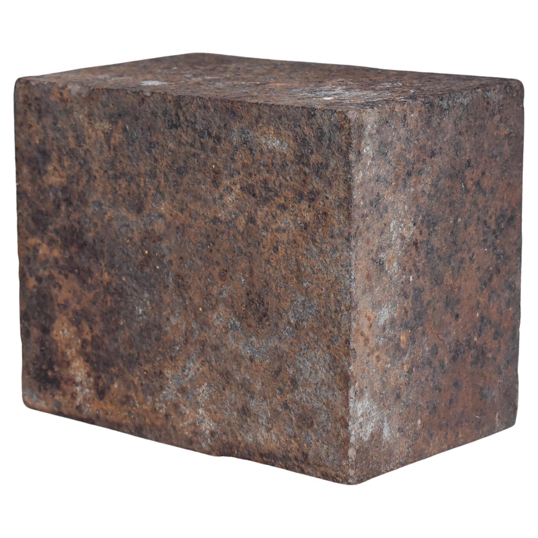 Japanese Old Iron Block 1950s-1970s / Display stand Wabi Sabi For Sale