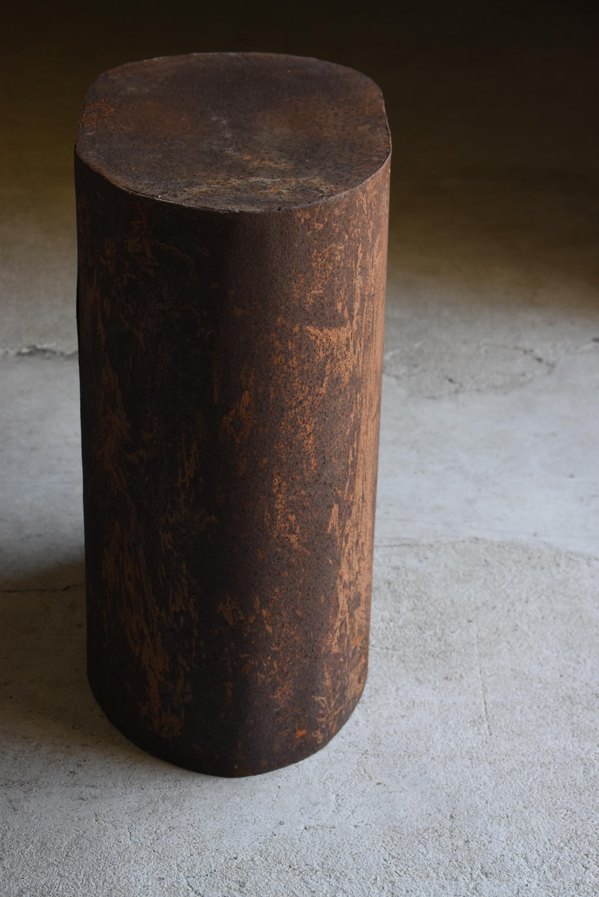 Japanese Old Iron Exhibition Stand 1950s-1970s / Side Table Wabisabi 7