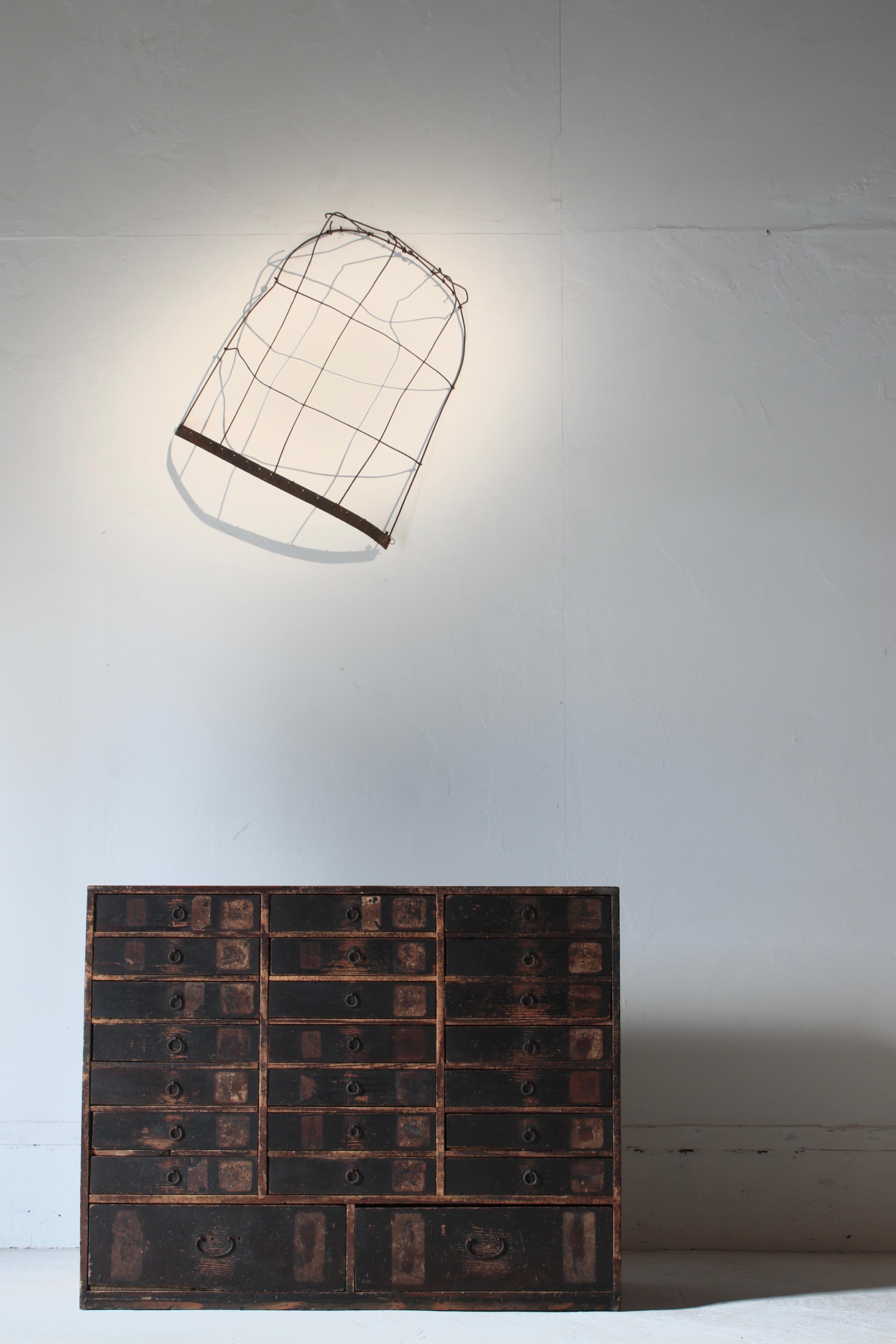 Telaio giapponese in ferro vecchio di Winnow / Decorazione murale / Wabi-sabi Mingei in vendita 12