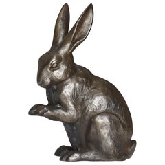 Japanese Old Iron Rabbit 1940s-1970s/Vintage Object Figurine Contemporary Art