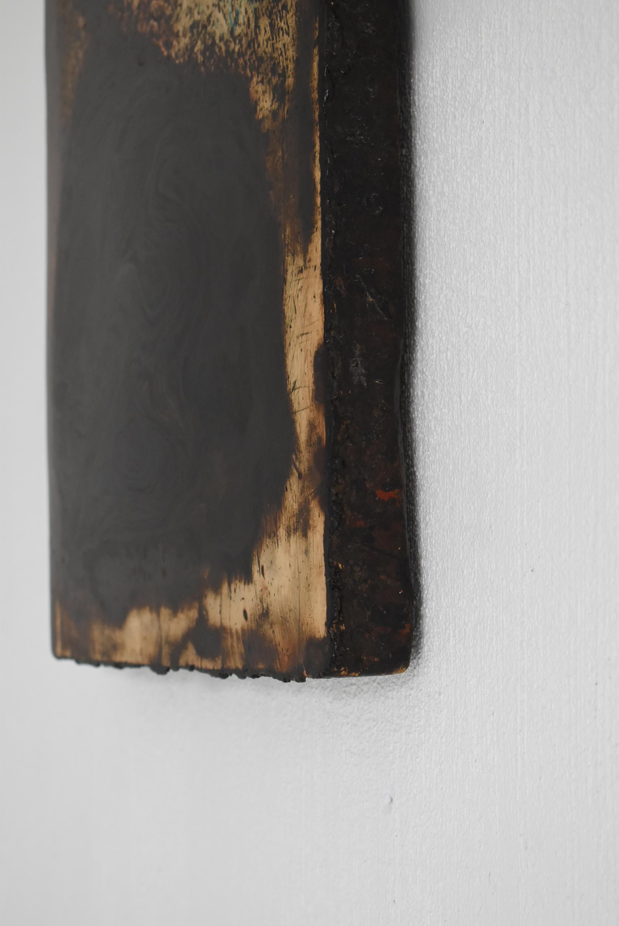 Japanese Old Lacquer Craftsman's Work Board 1955's / Abstract Art Wabi Sabi In Good Condition In Sammu-shi, Chiba