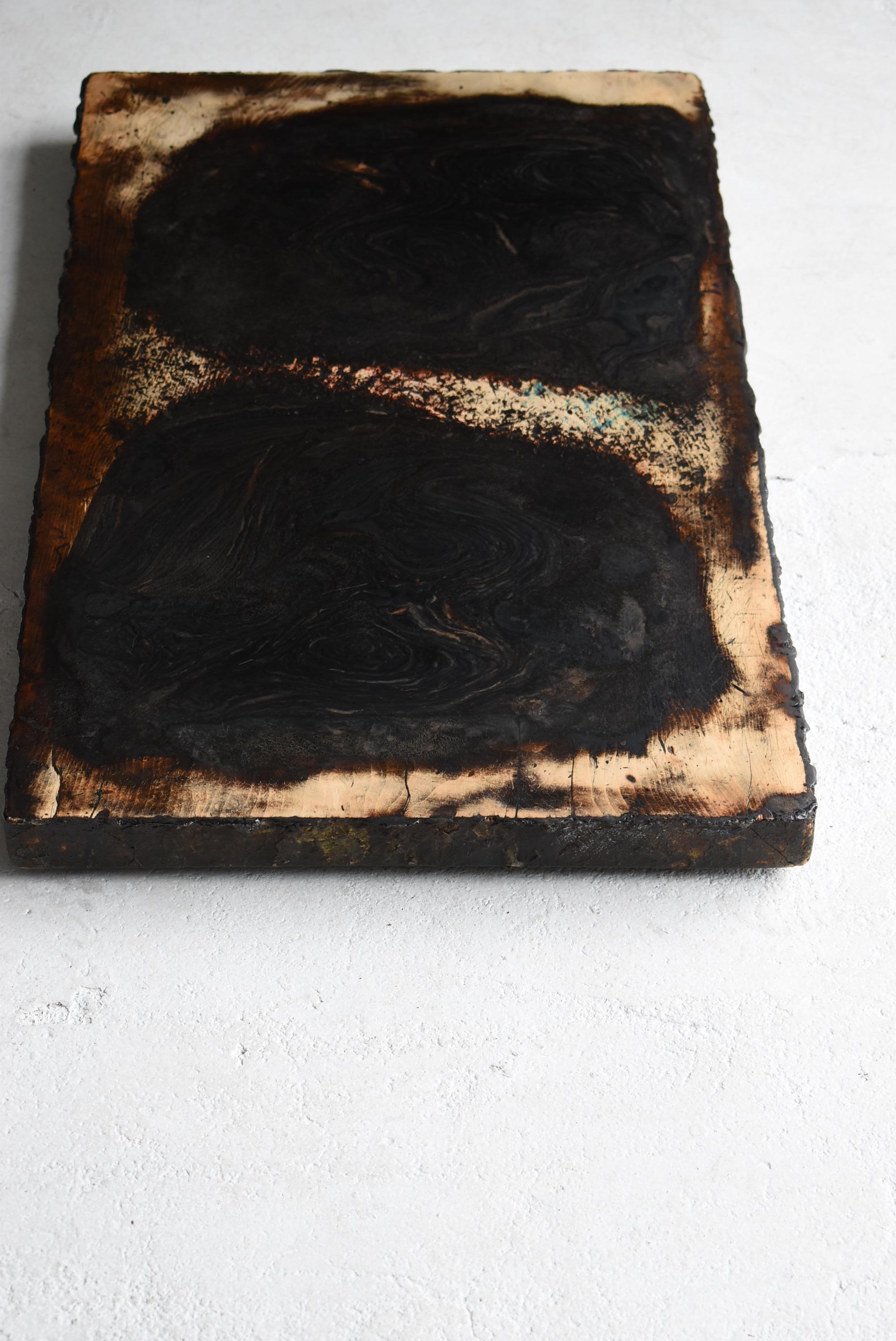 Mid-20th Century Japanese Old Lacquer Craftsman's Work Board 1955's / Abstract Art Wabi Sabi