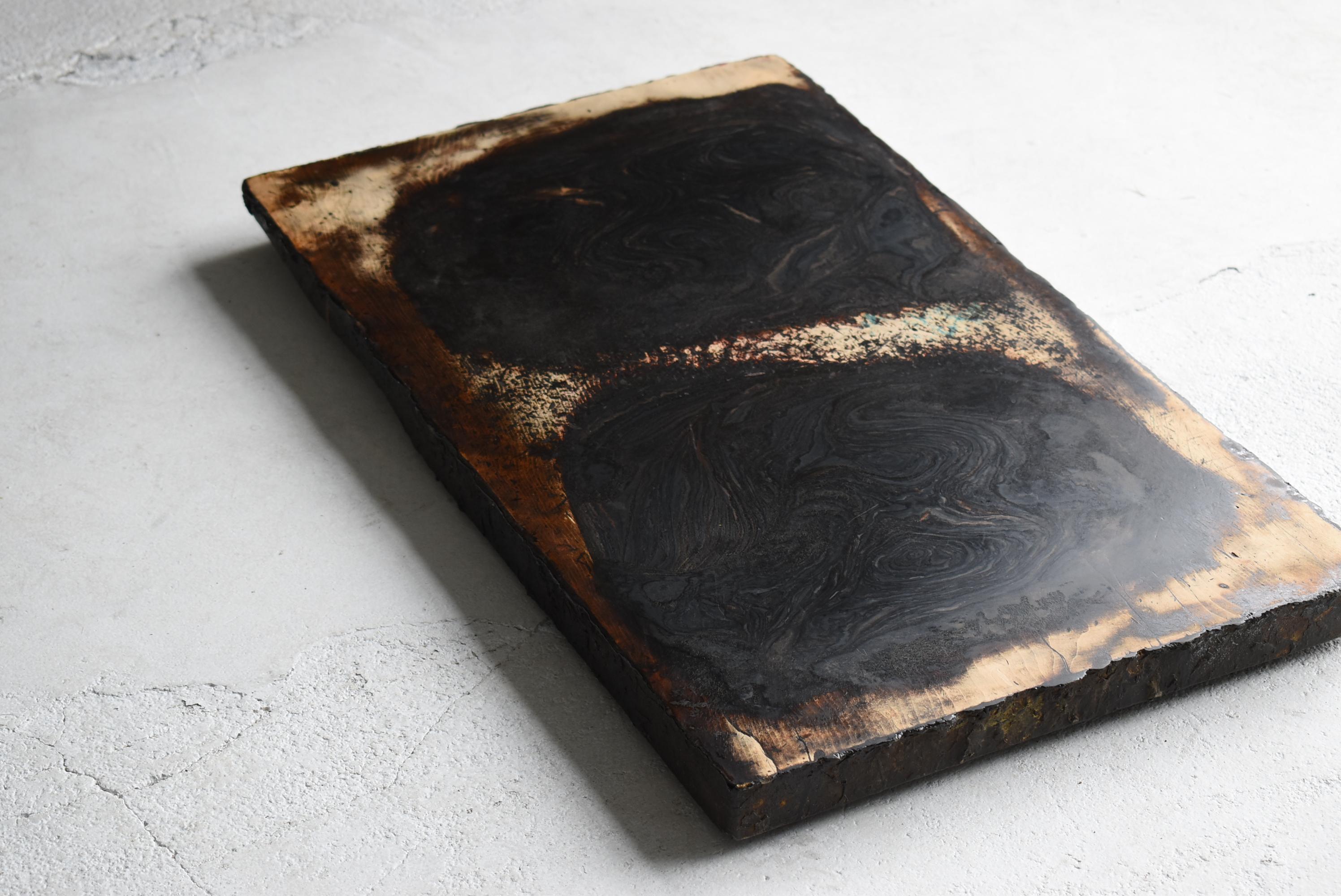Cedar Japanese Old Lacquer Craftsman's Work Board 1955's / Abstract Art Wabi Sabi
