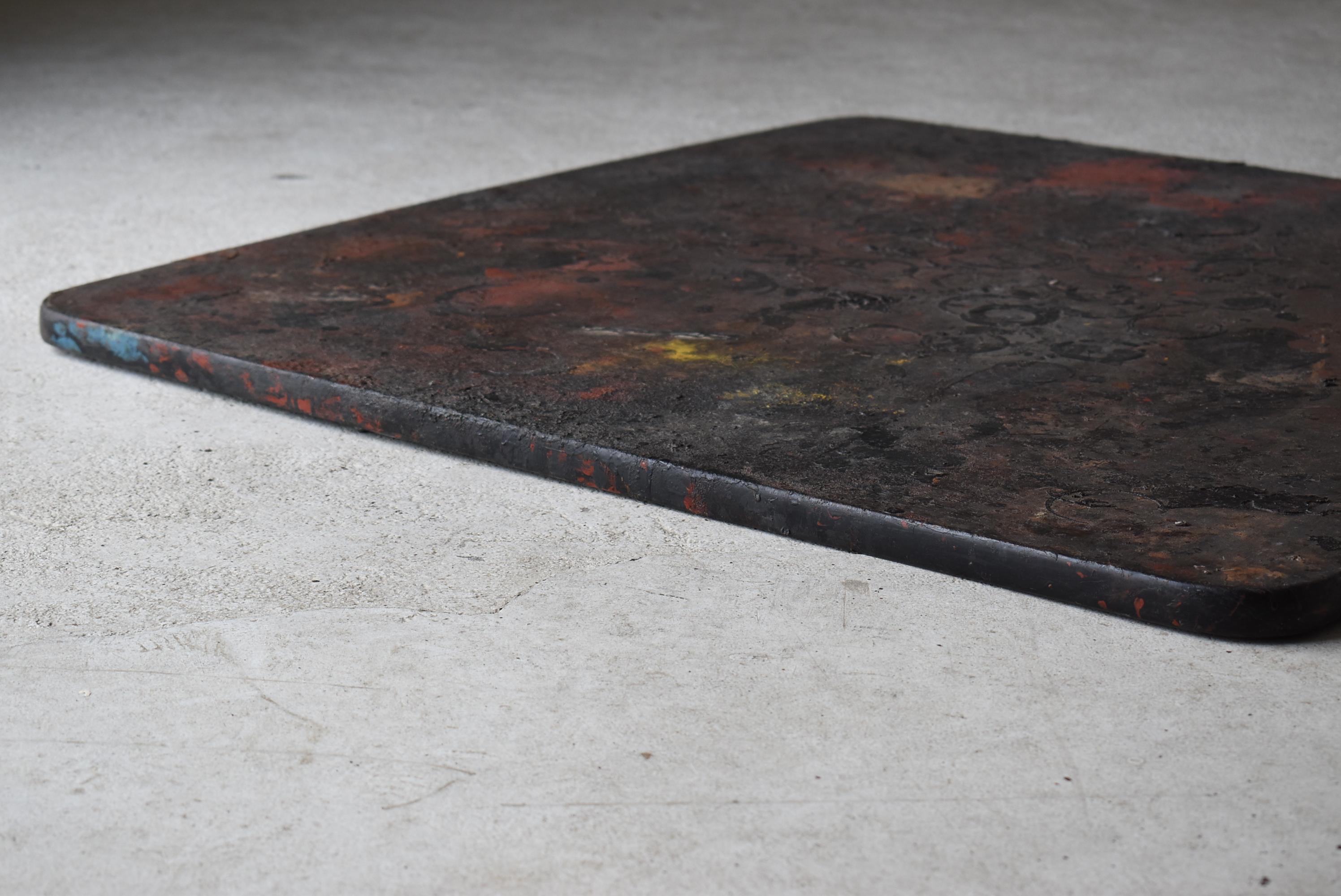 Japanese Old Lacquer Work Board 1950s-1970s / Abstract Painting Wabi Sabi 5