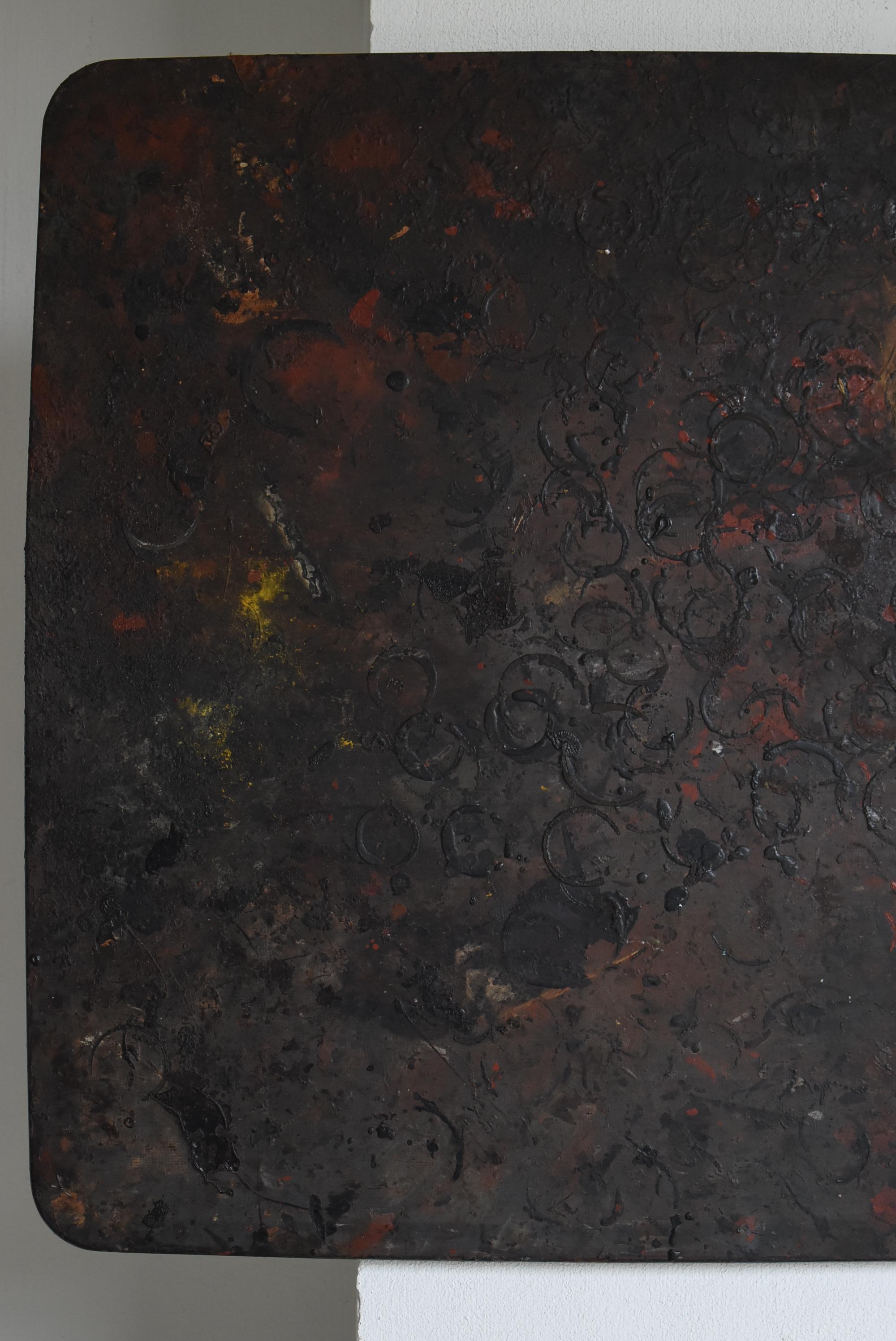 Japanese Old Lacquer Work Board 1950s-1970s / Abstract Painting Wabi Sabi In Good Condition In Sammu-shi, Chiba