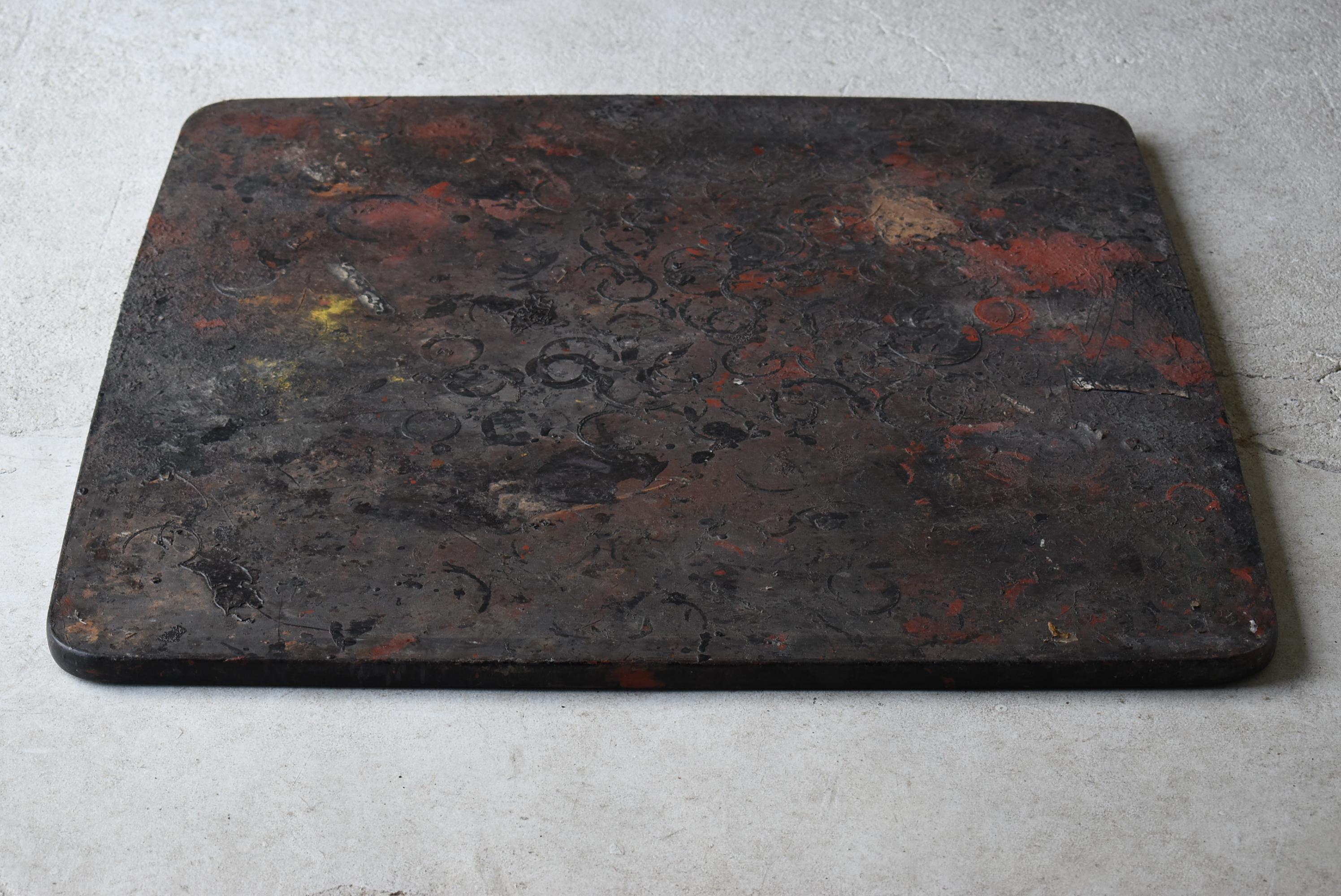 Wood Japanese Old Lacquer Work Board 1950s-1970s / Abstract Painting Wabi Sabi