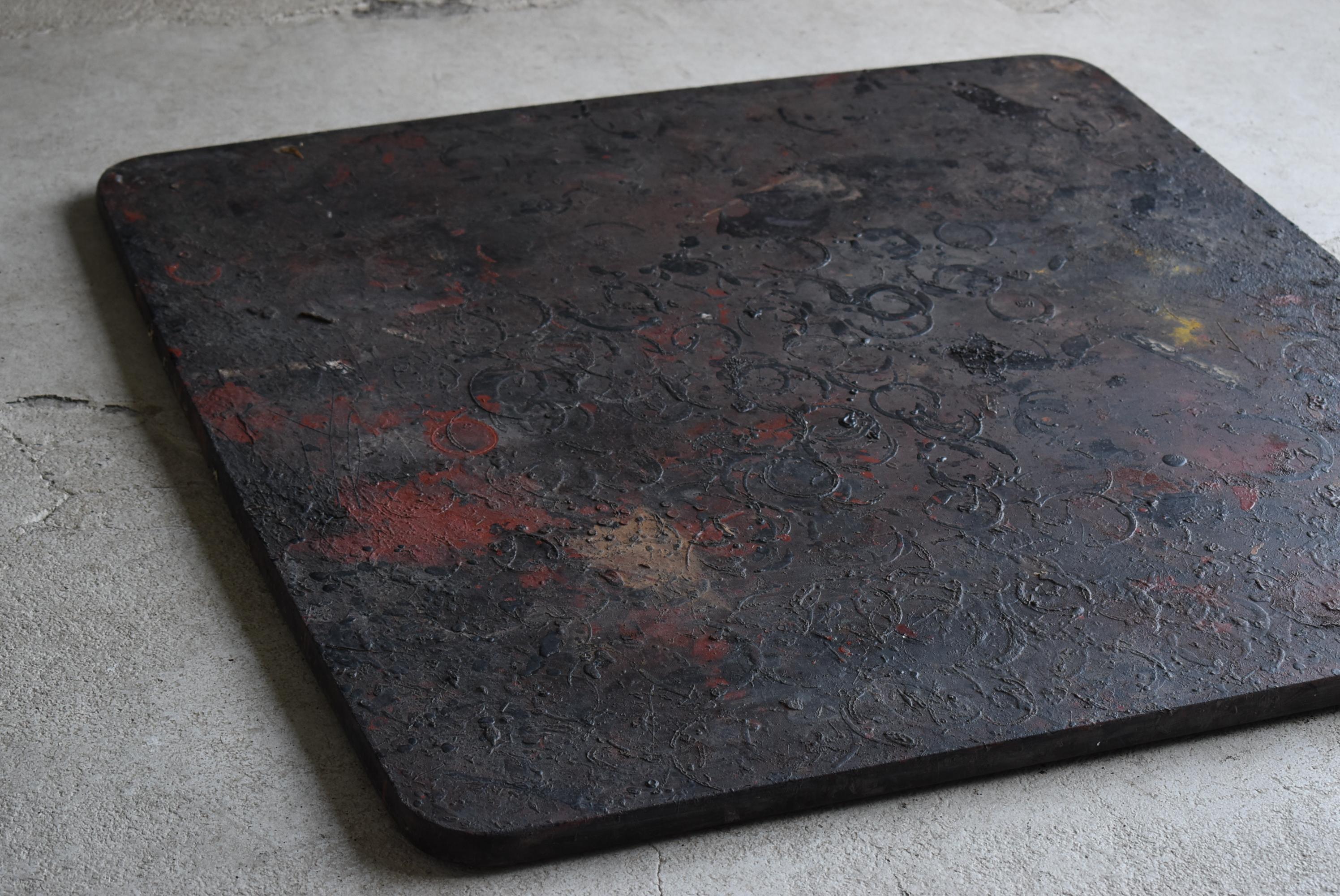 Japanese Old Lacquer Work Board 1950s-1970s / Abstract Painting Wabi Sabi 1