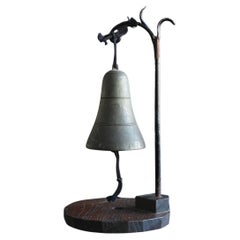 Vintage Japanese Old Little Bronze Hanging Bell /1926-1960s/ Beautiful Design and Tone