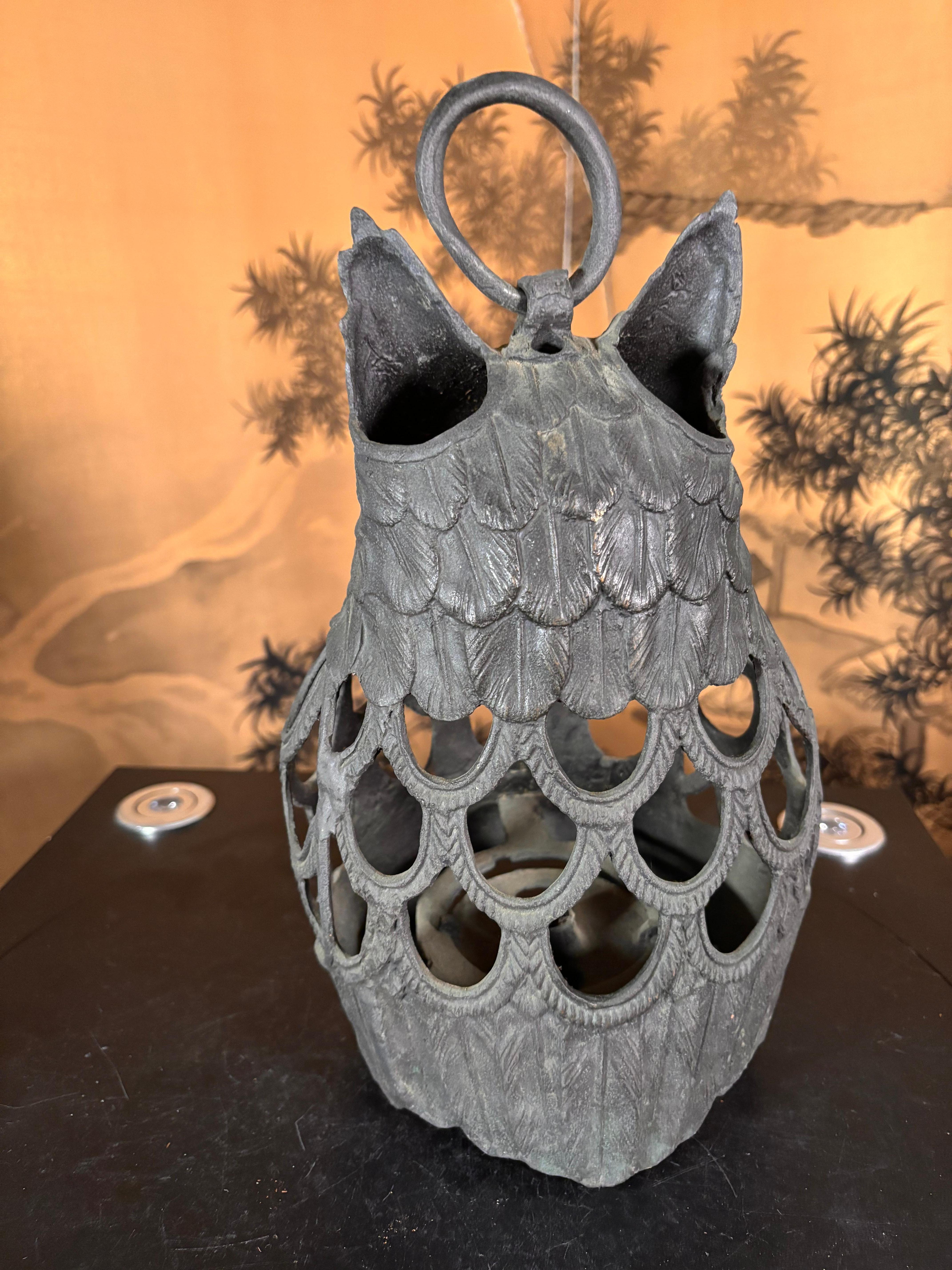 Japanese Old Massive Over Sized Hook Nose Owl Lantern 4