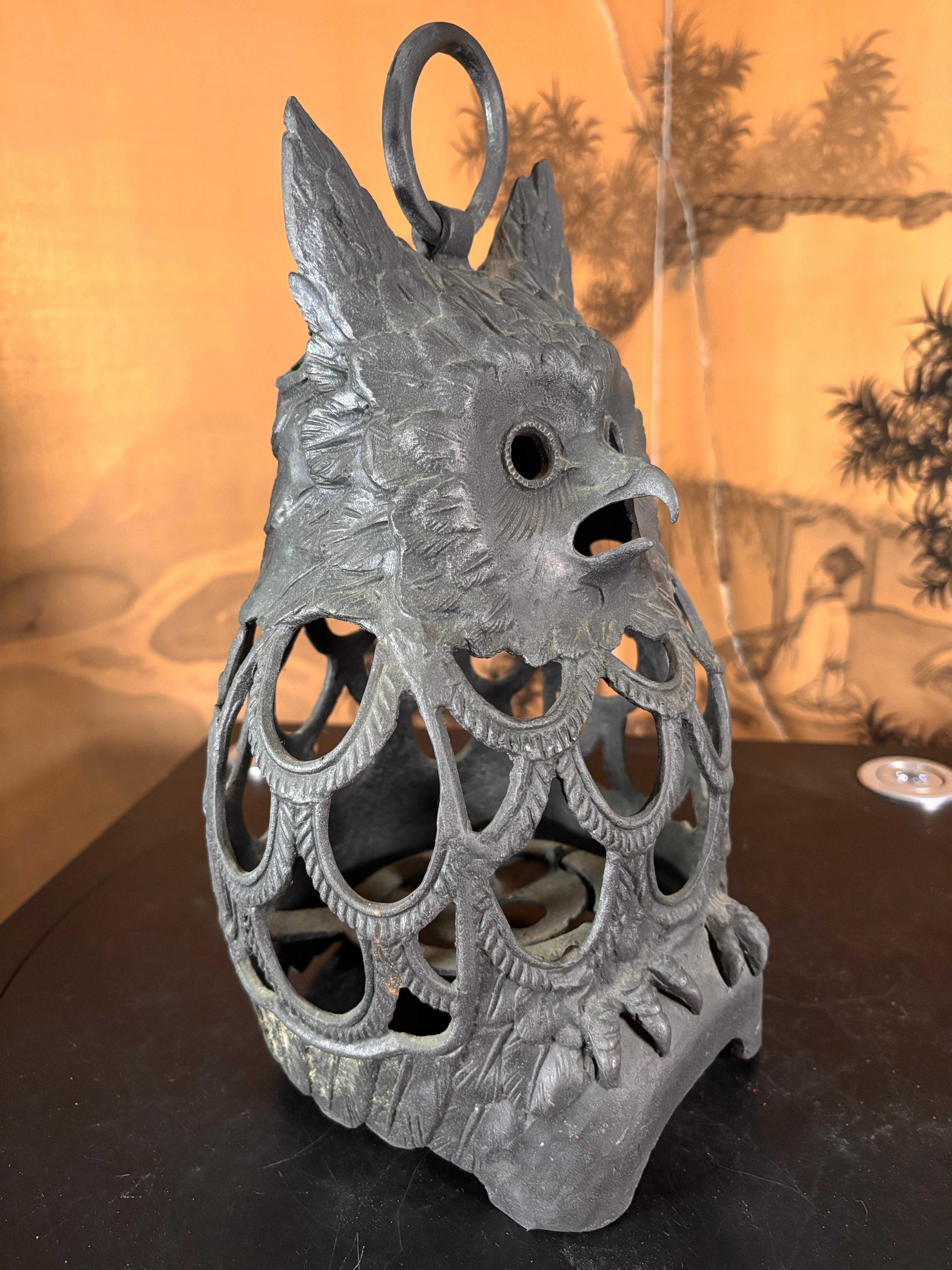 Showa Japanese Old Massive Over Sized Hook Nose Owl Lantern