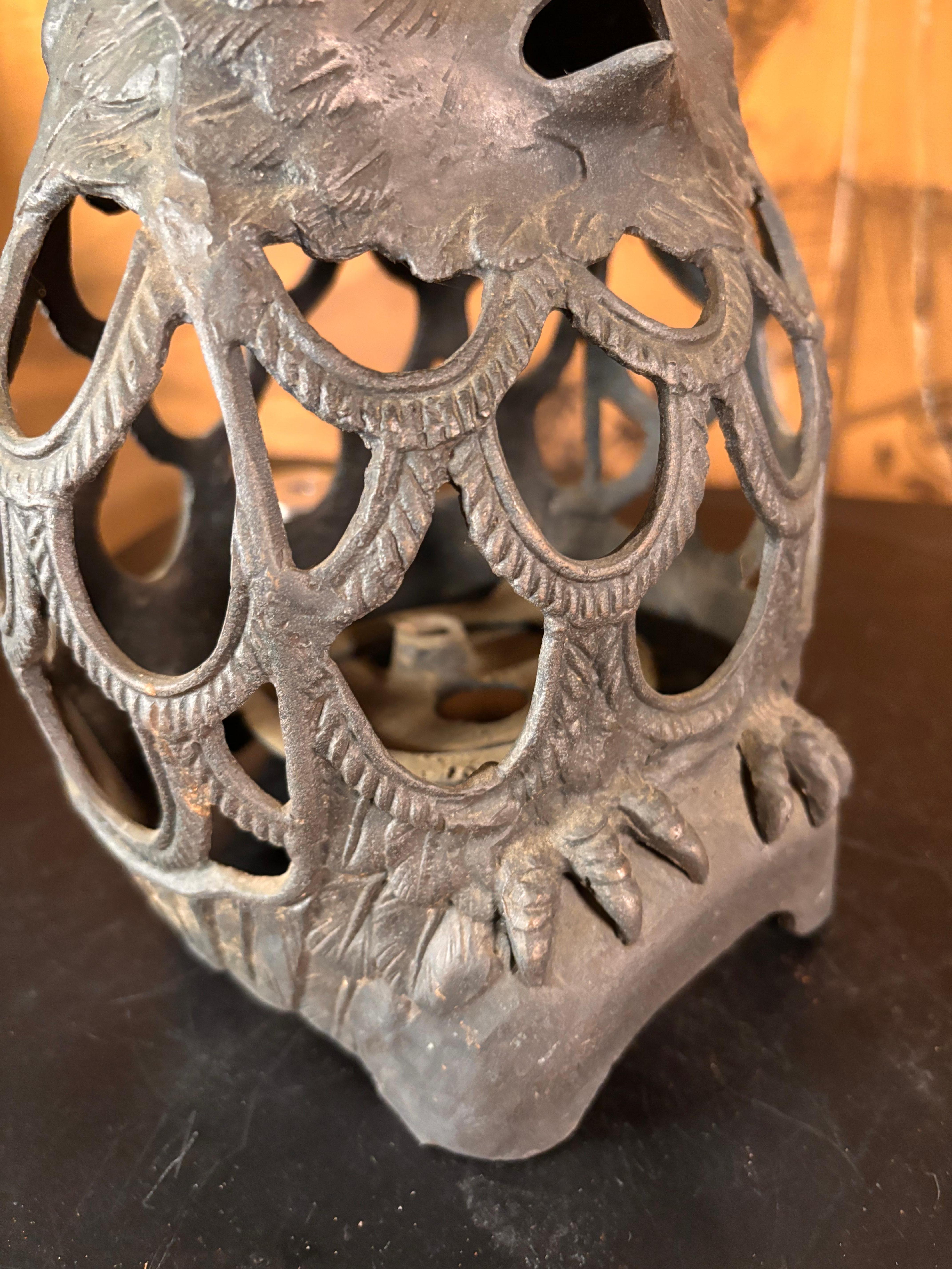Japanese Old Massive Over Sized Hook Nose Owl Lantern 1
