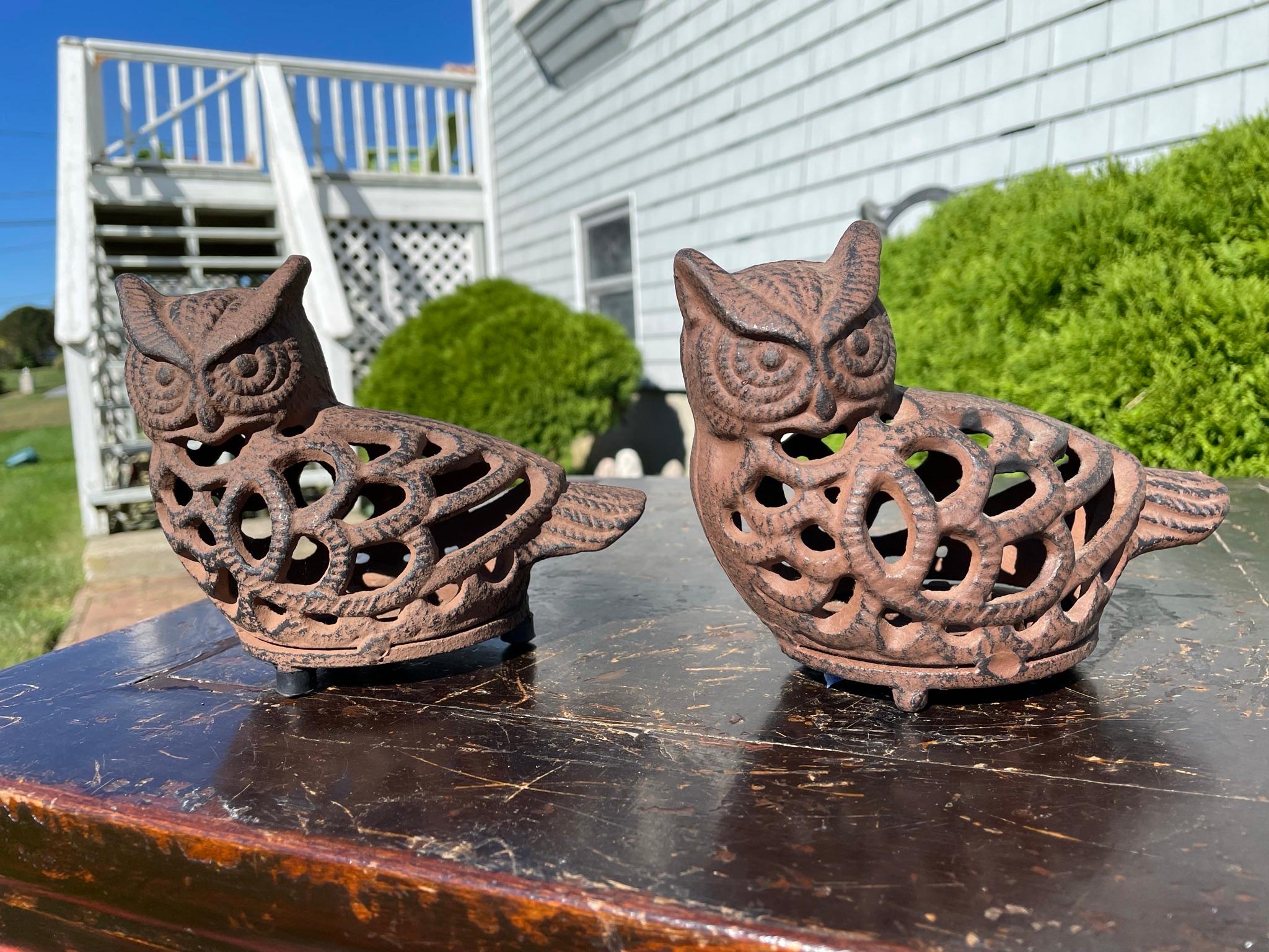 Japanese Old Pair Nesting Owl Garden Lighting Lanterns 7