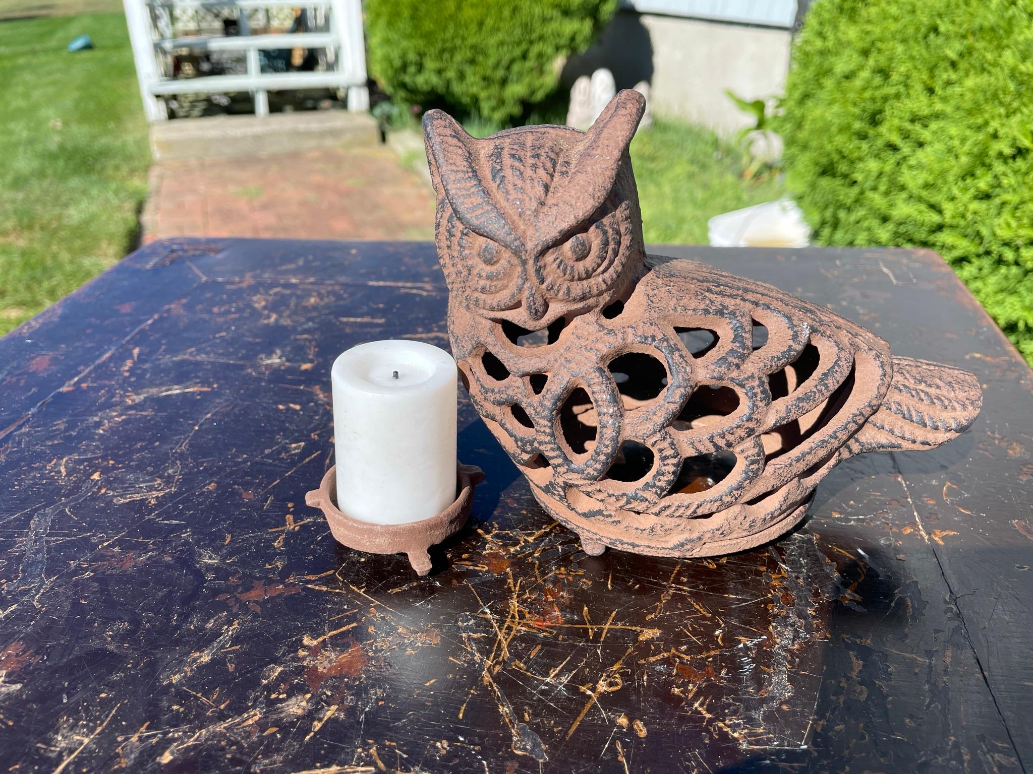 Japanese Old Pair Nesting Owl Garden Lighting Lanterns 8