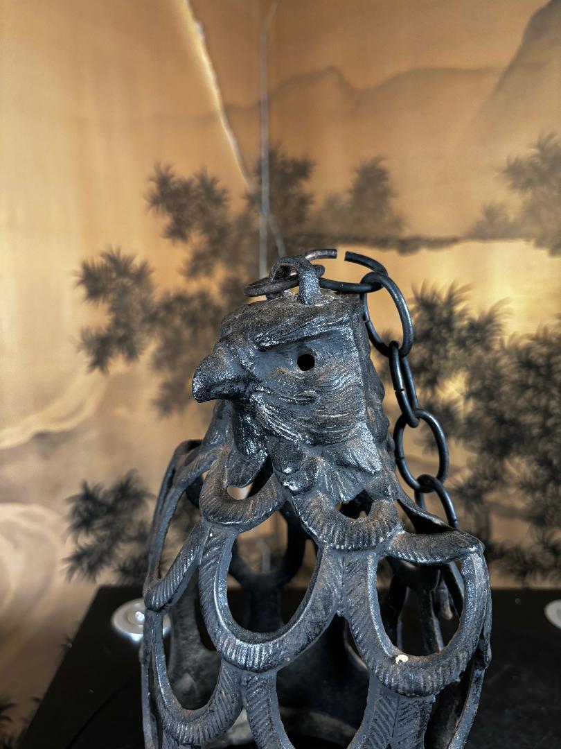 Japanese Old Perching  Eagle Lighting Lantern, Brilliant Night Light For Sale 4