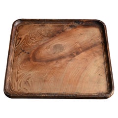 Antique Japanese Old Pine Wooden Tray / 1912-1950 / Galaxy-Like Scenery/Tableware