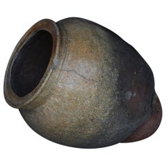 Japanese Old Pottery 1500s-1600s/Antique Flower Vase Vessel Jar Wabisabi Art