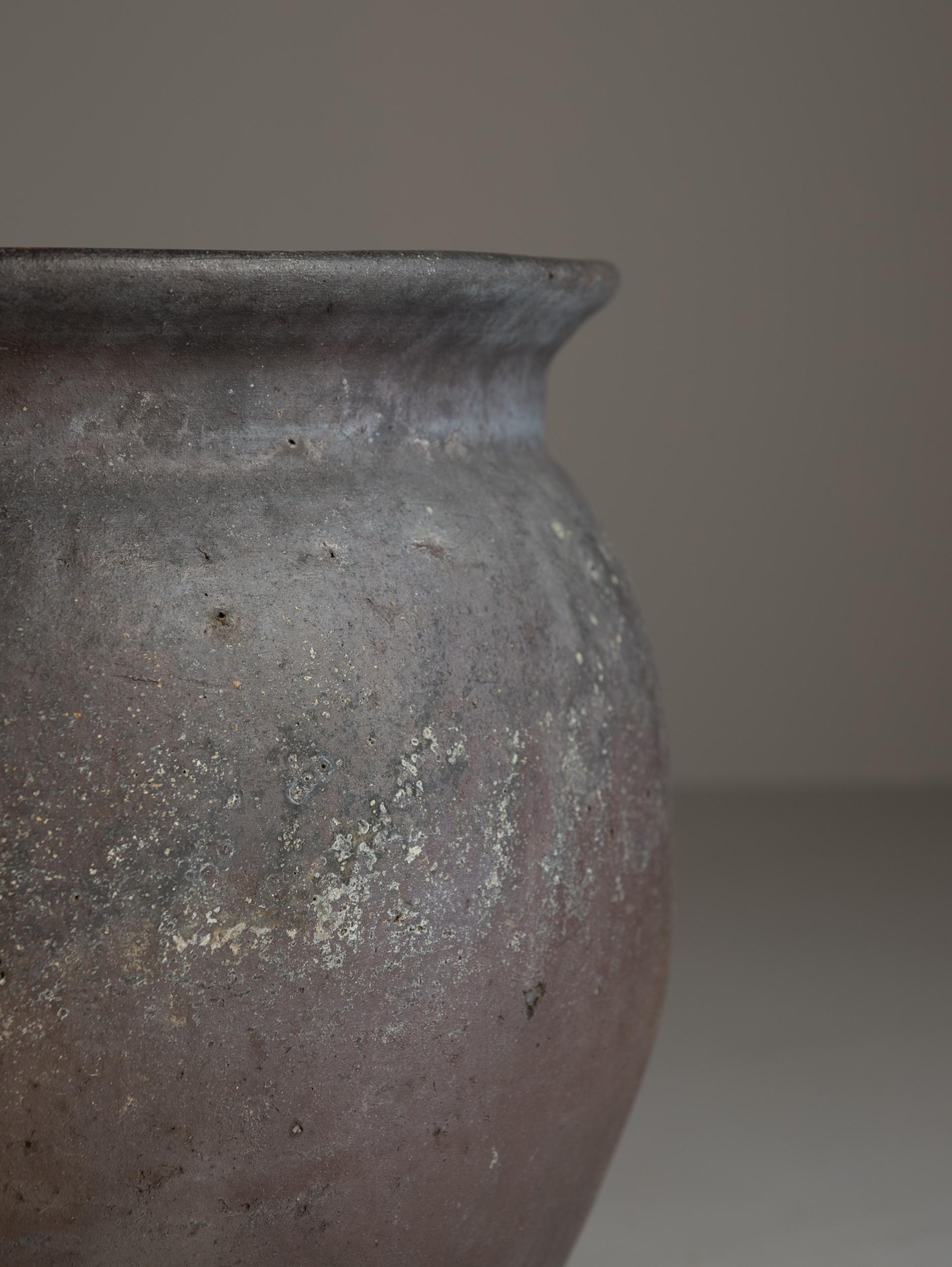 18th Century and Earlier Japanese Old Pottery /Antique Tsubo Vessel Jar Flower Vase Wabisabi