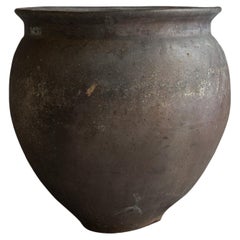 Japanese Old Pottery /Antique Tsubo Vessel Jar Flower Vase Wabisabi