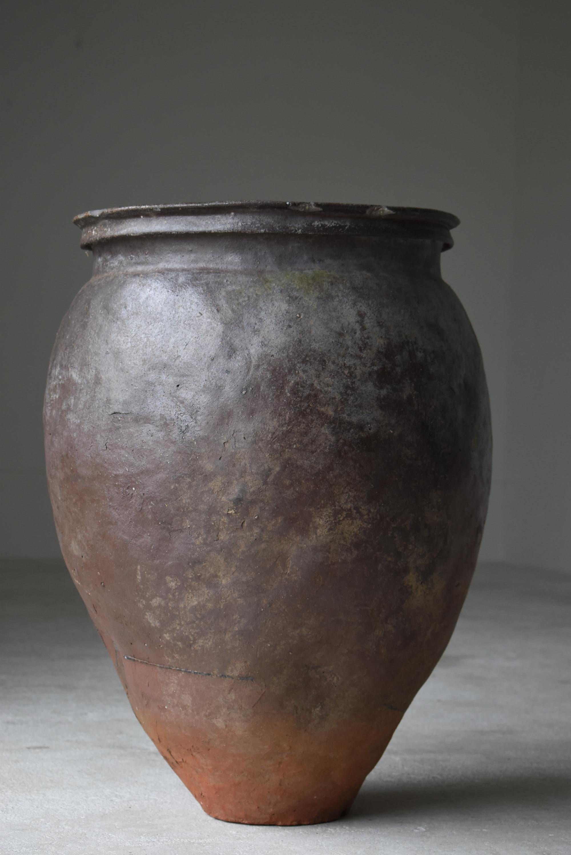 18th Century Japanese Old Pottery 1700s-1800s/Antique Flower Vase Vessel Jar Tsubo Ceramic