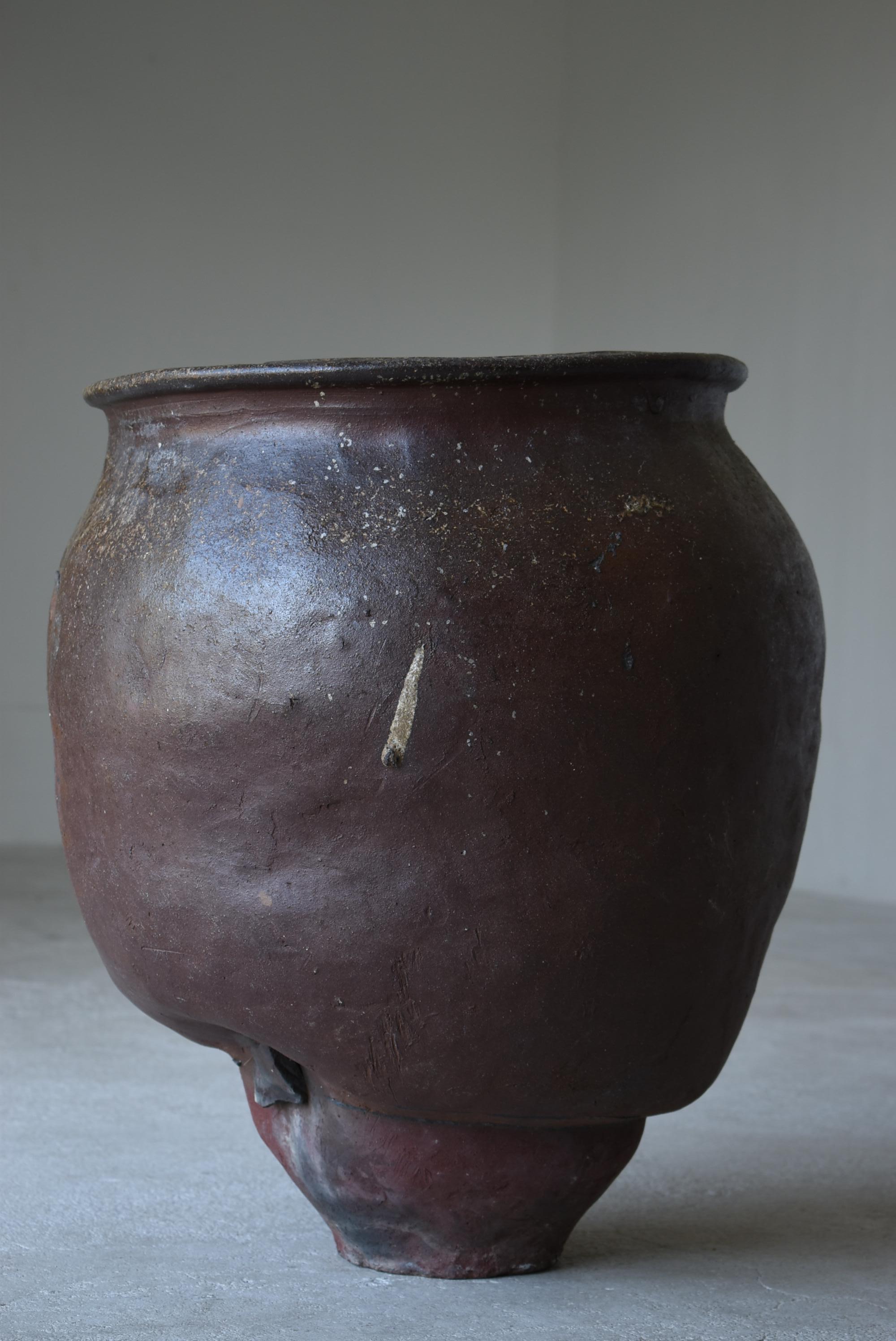 19th Century Japanese Old Pottery 1700s-1800s/Antique Flower Vase Vessel Jar Tsubo Wabisabi