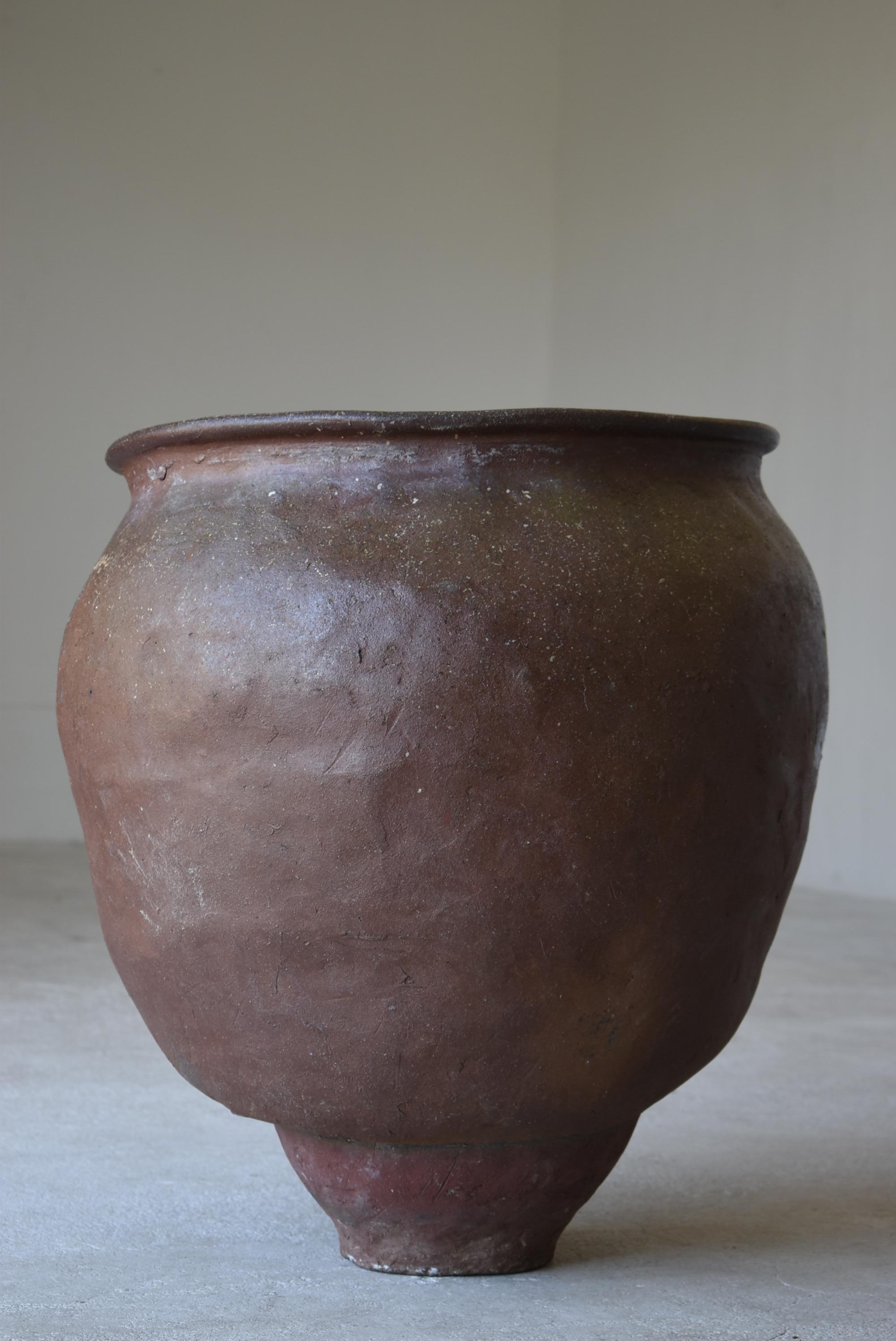 Japanese Old Pottery 1700s-1800s/Antique Flower Vase Vessel Jar Tsubo Wabisabi 2