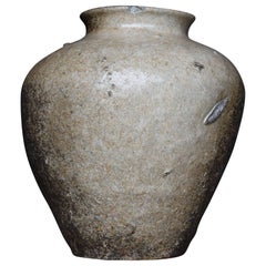 Japanese Old Pottery 1700s-1800s/Antique Flower Vase Vessel Jar Tsubo Wabisabi